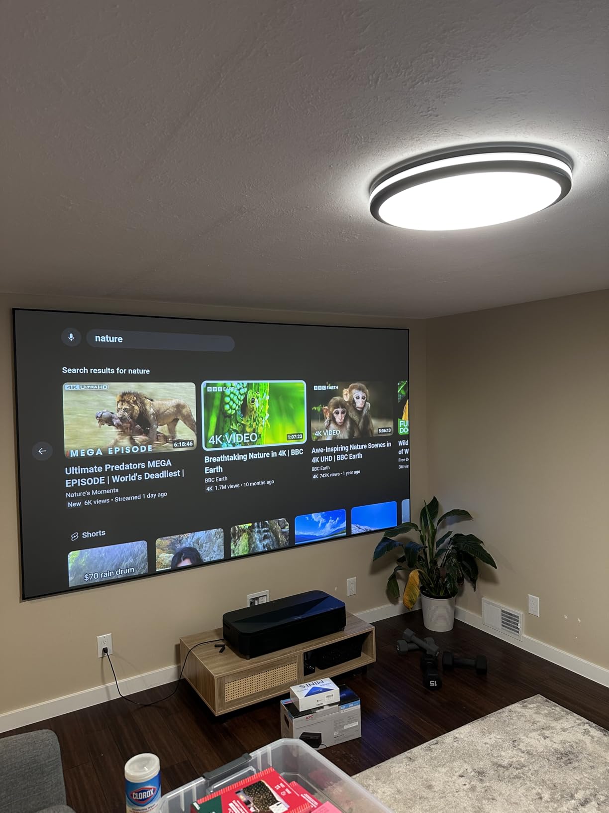 NothingProjector ALR Screen for Ultra Short Throw Projector, 120 inch | 95% Ambient Ceiling Light Rejecting, 4K/8K UHD Active 3D, Fixed Frame 16:9, Wall Mount Anti Daylight UST, Black Series NothPJ customer photo 1