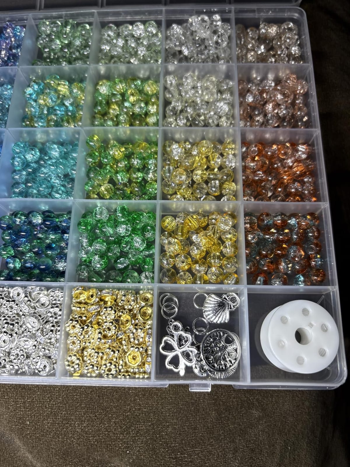 Funtopia 1368pcs 6mm Glass Beads for Bracelets Jewelry Making Supplies | 34 Colors Crystal Round Glass Beads for DIY Earrings Necklace Crafts with Spacer Beads and Charms customer photo 2