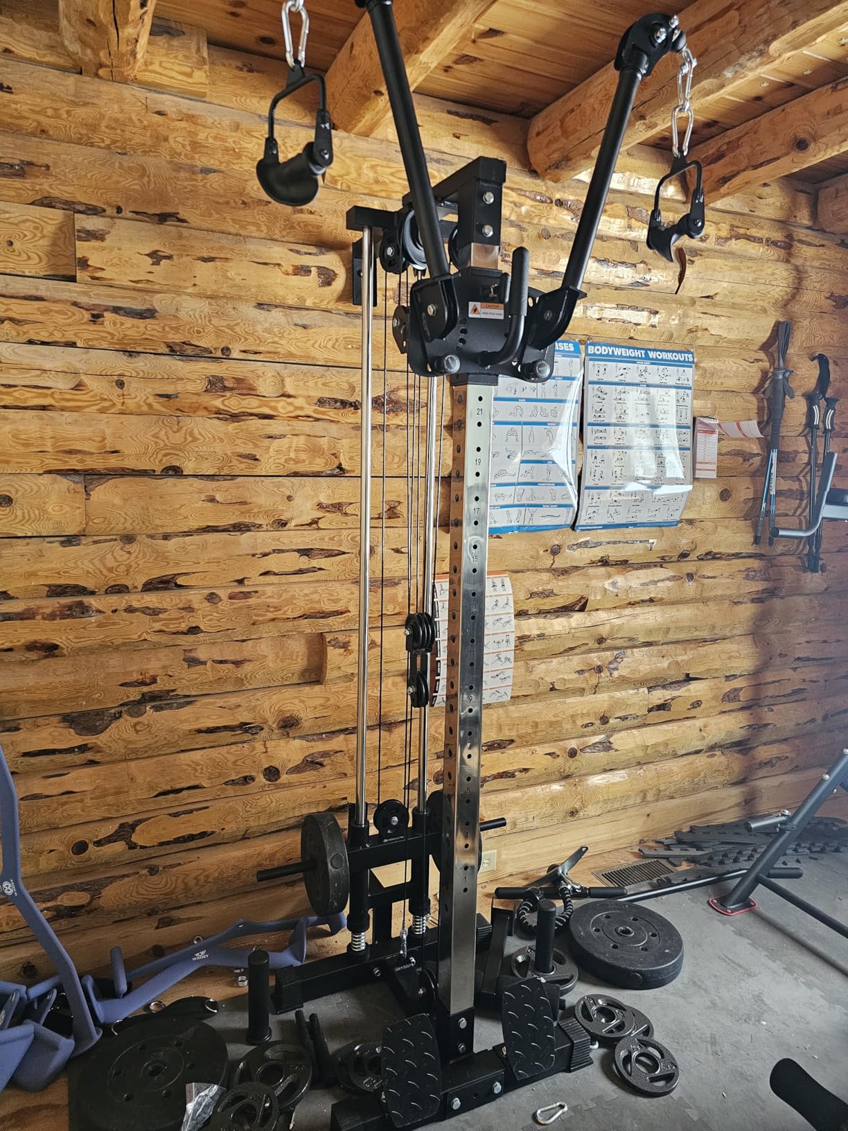 GMWD Cable Machine Home Gym, Wall Mounted Cable Machine with Dual Swivel Arms and 22 Adjustable Positions, All-in-One Cable Crossover Machine for Home Gym, Black customer photo 2