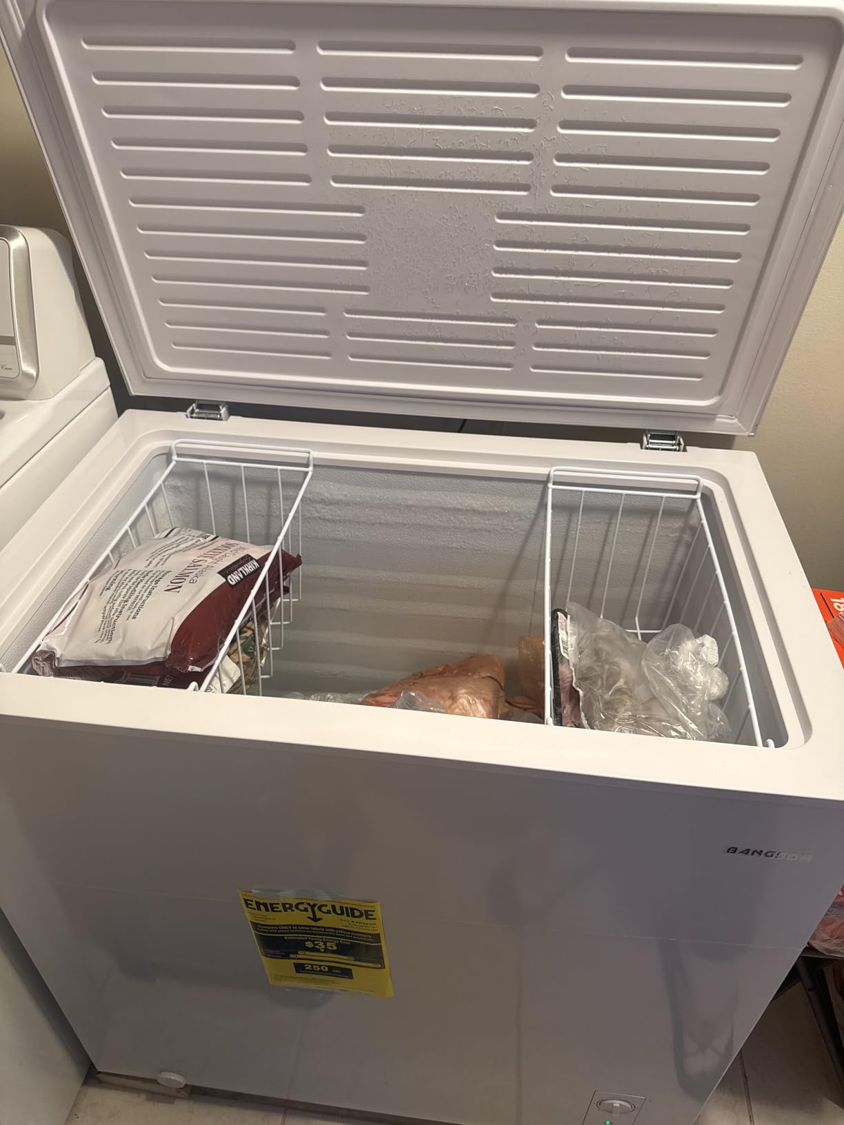 BANGSON 7.1 Cu.Ft Chest Freezer for Apartment, White | Deep Freezer with Adjustable Thermostat, Top Open Door Freezer with Removable Basket, Low Noise for Kitchen, Office customer photo 1