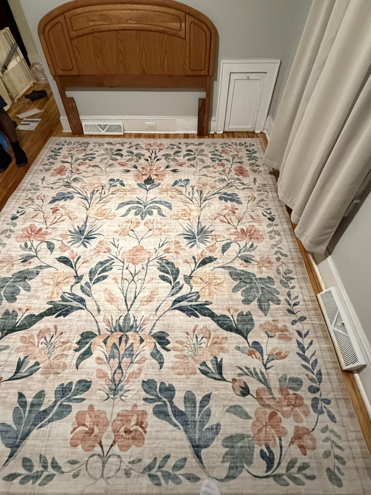 8x10 Area Rugs Boho Floral Washable Living Room Rug Neutral Carpet Bedroom | Beige, Farmhouse, Large, Playroom, Kids, Soft, Non-Slip, Non-Shedding, Stain Resistant, Dining Room, office, Indoor customer photo 1