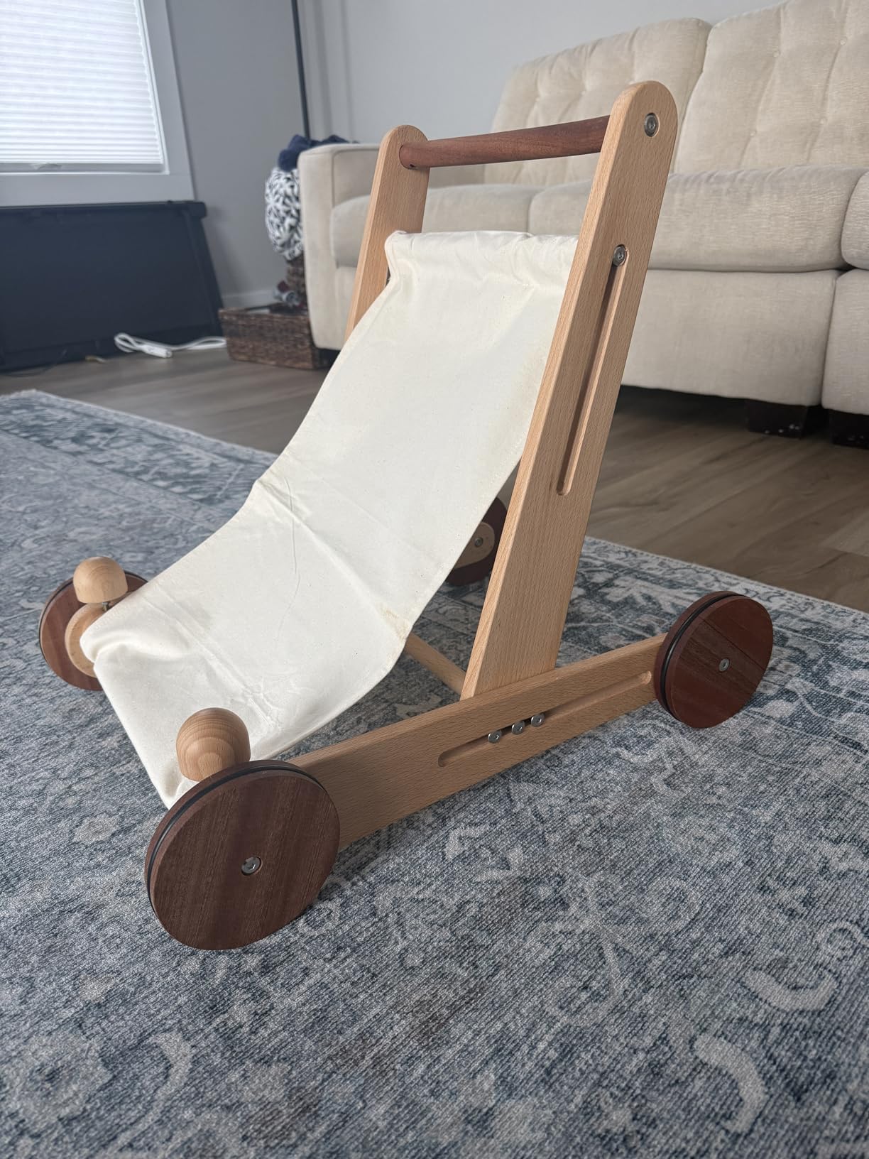 Woodtoe Wooden Baby Walker, 4-in-1 Montessori Baby Push Walker, Wood Balance Bike, Educational Learning to Walk Birthday Toys Gift for Toddler 1 2 3 Year Old customer photo 1