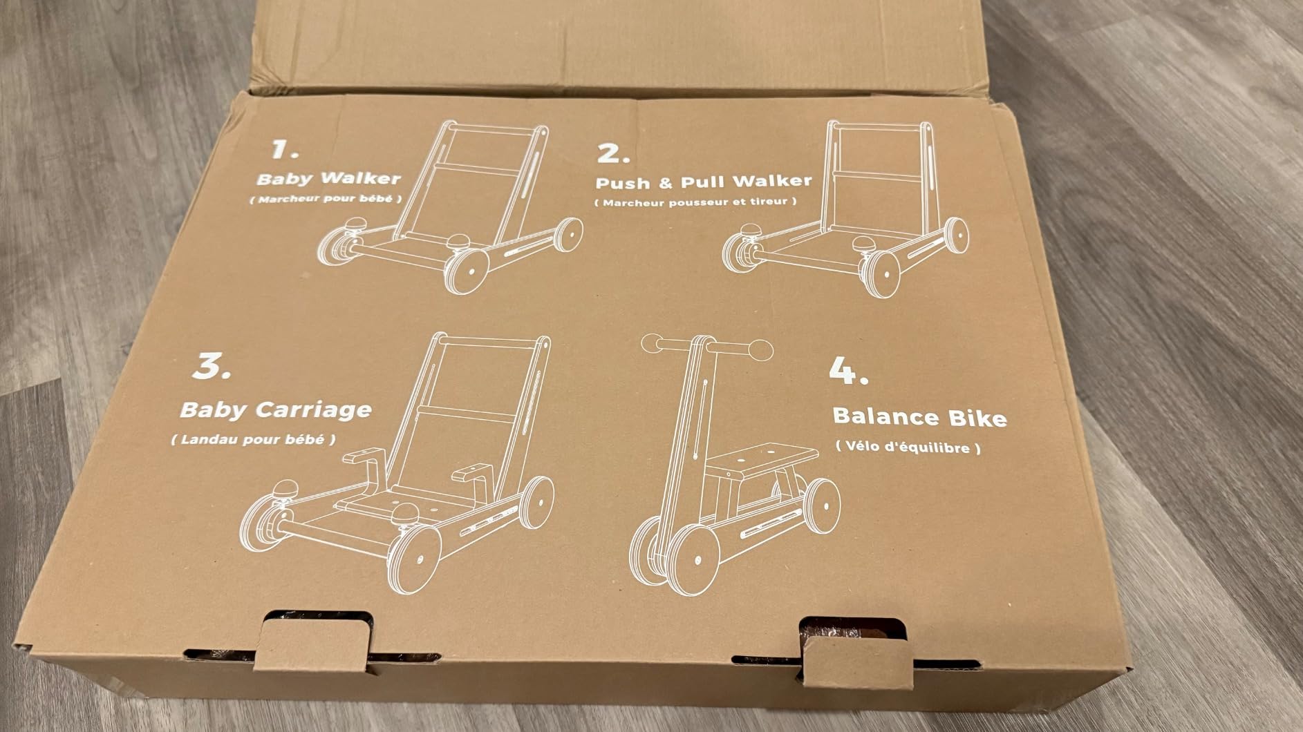 Woodtoe Wooden Baby Walker, 4-in-1 Montessori Baby Push Walker, Wood Balance Bike, Educational Learning to Walk Birthday Toys Gift for Toddler 1 2 3 Year Old customer photo 2