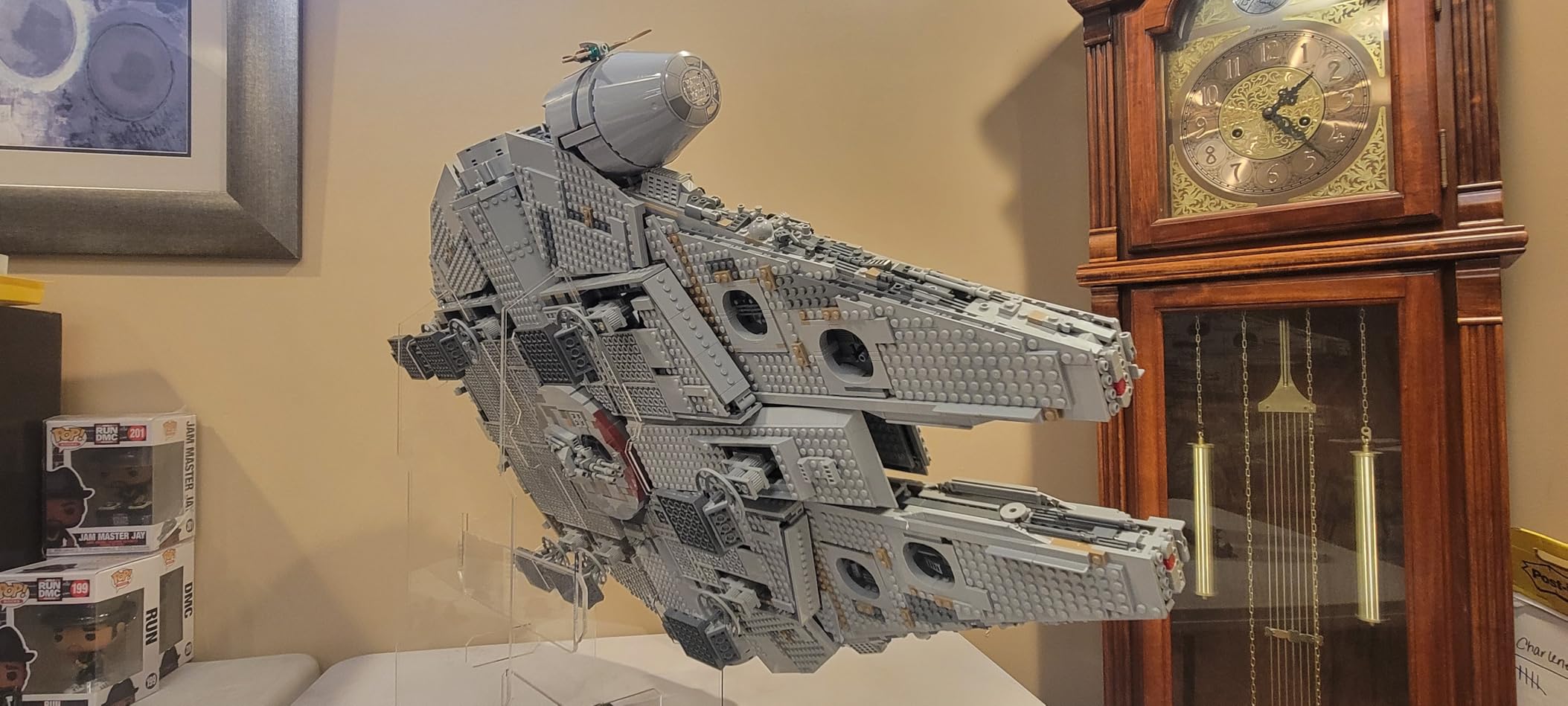 Display Stand Compatible with LEGO Star Wars 75192 Millennium Falcon UCS - Vertical in-Flight Acrylic Stand - Set Not Included customer photo 2