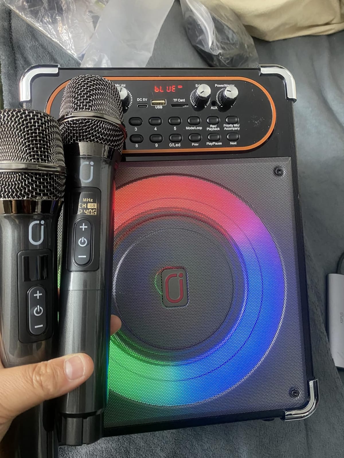 Karaoke Machine with 2 Zero Delay Mics for Adults, Karaoke Set for Parties | Support Karaoke Mode,MIC Priorit, Automatic Bass & Treble Adjustment,Support TV Connectivity for Parties,Events,BBQs customer photo 1