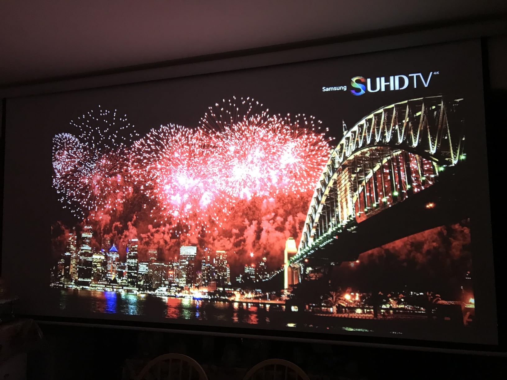YODOLLA Projector Screen Motorized Auto Pull Down Screens(150'' 16:9 White) | Electric Automatic Wall Ceiling Retractable Movie Screen for Office Classroom Indoor with Remotes 4K HD 3D customer photo 1