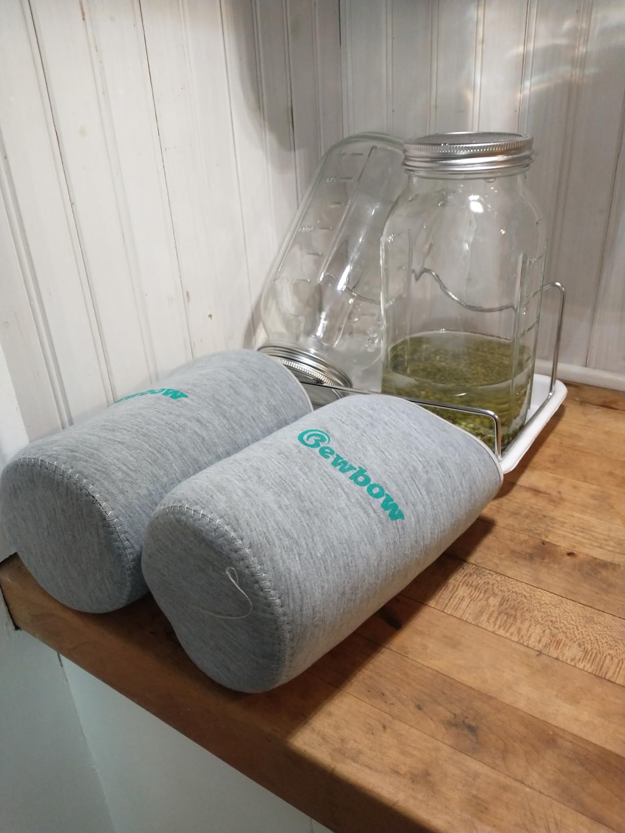2000ml(68oz) LARGE SIZE Seed Sprouting Mason Jar Kit with Stand, Drain Tray customer photo 1