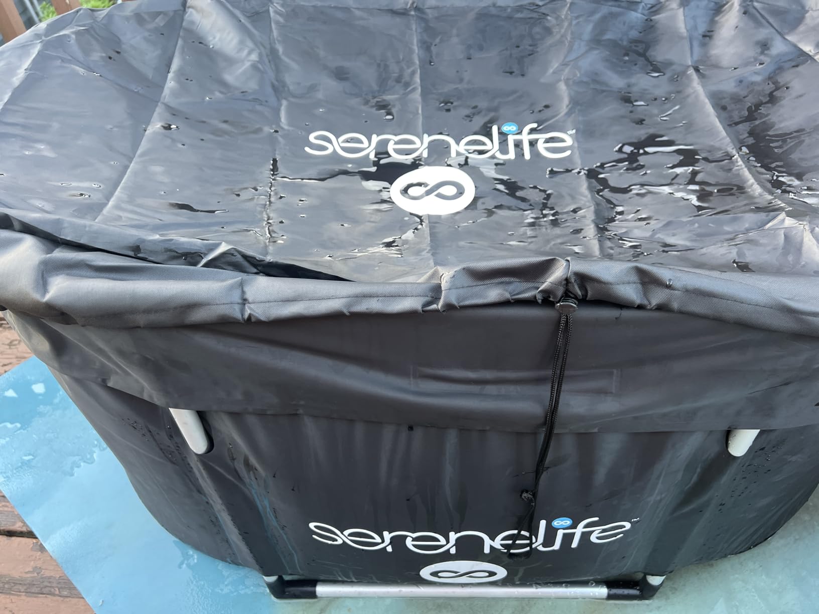 SereneLife 105 Gallon Insulated Oval Ice Bath Tub for Athletes, One Person Cold Plunge Therapy Recovery Pod for Recovery, Multi Layered with Aluminum Frame, Portable for Indoor Outdoor, Home, Gym Use customer photo 1