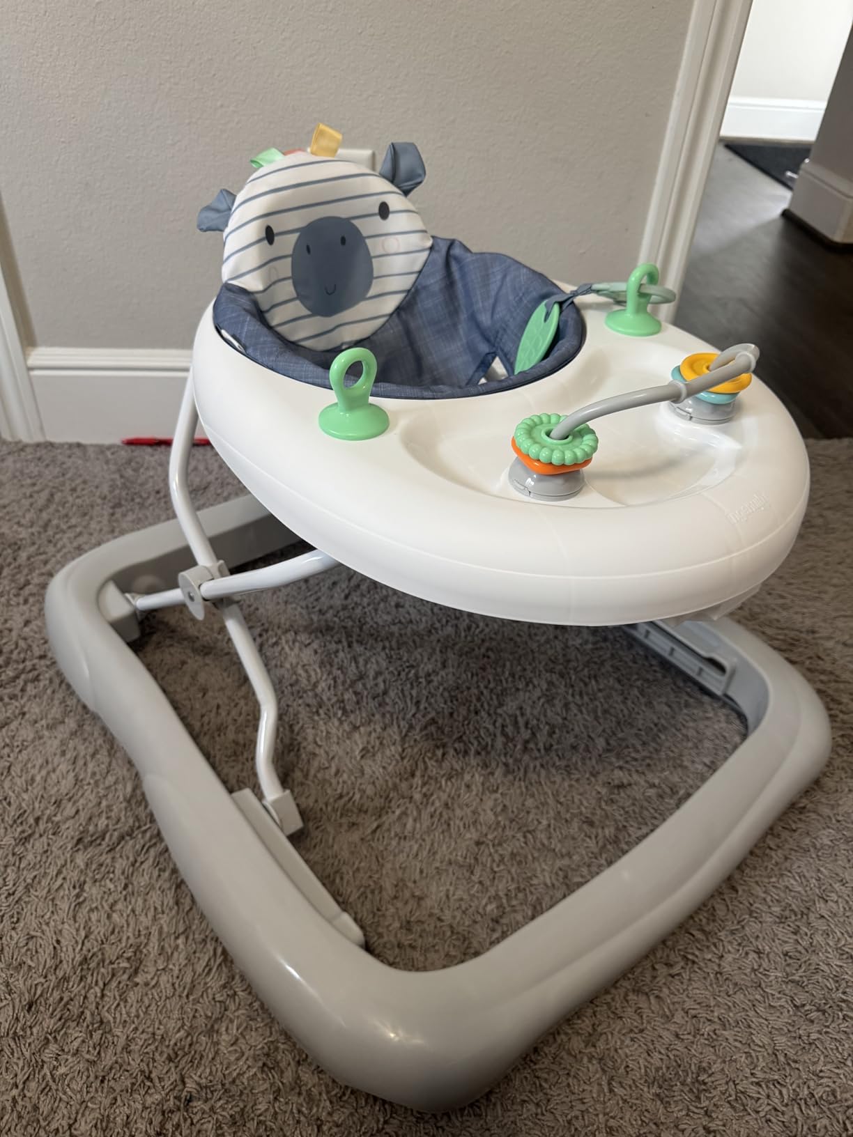 Ingenuity Smooth Strides Activity Baby Walker - Chambray, Developmental Walker, 3 Adjustable Heights, Toys Included, 6M-12M customer photo 1