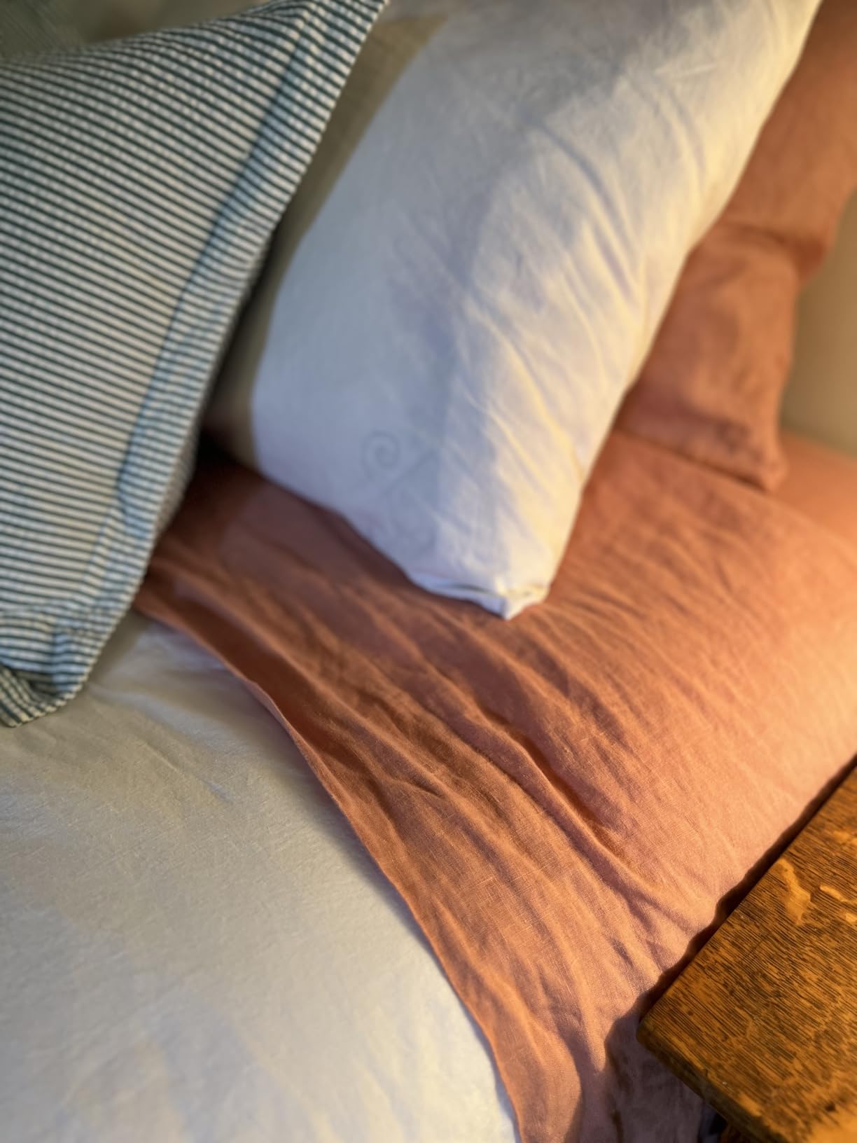 SONORO KATE 100% French Linen Queen Duvet Cover Set, Zipper Closure, 3PC | Natural French Flax, Soft Breathable for Hot Sleepers, Moisture Wicking & Durable, 4 Corner Ties, Natural Linen customer photo 1