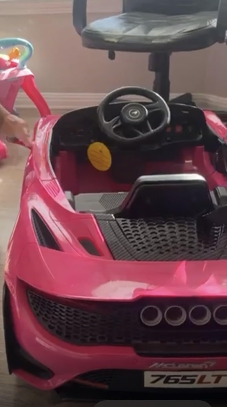 Kids Ride-on Car Licensed McLaren765LT for 3-6Years Old, Electric car 12V Battery Powered Electric Vehicle, w/Parent Remote, Music Player, LED Lights, Smooth Start, 3 Speeds, Pink customer photo 1