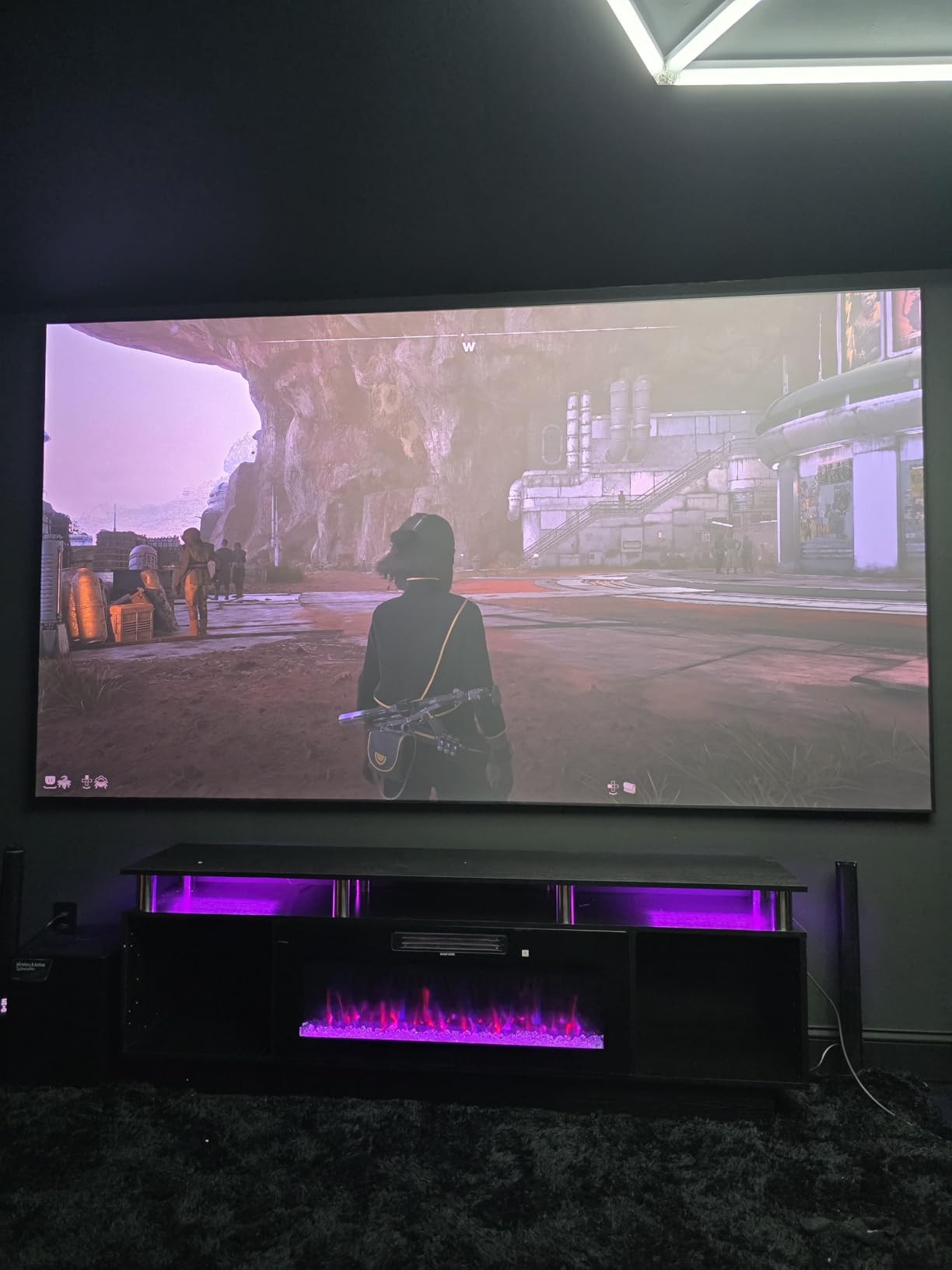 Valerion 120-inch Fresnel ALR Projector Screen, 16:9 Fixed Frame, Daylight Viewing, 1.8 Gain, 85% Ambient Light Rejection (Ceiling & Side), Compatible with Long Throw Projectors customer photo 2