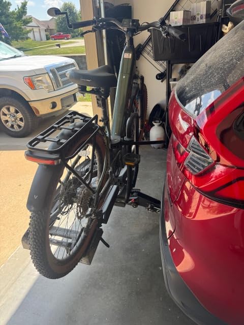 Eco Pro Upgraded 200lbs EBike Rack with Ramp for 2 E-Bikes, Hitch EBike Rack for Cars SUVs Trucks, Foldable Tilting Bike Rack Platform for Tow Hitch 2