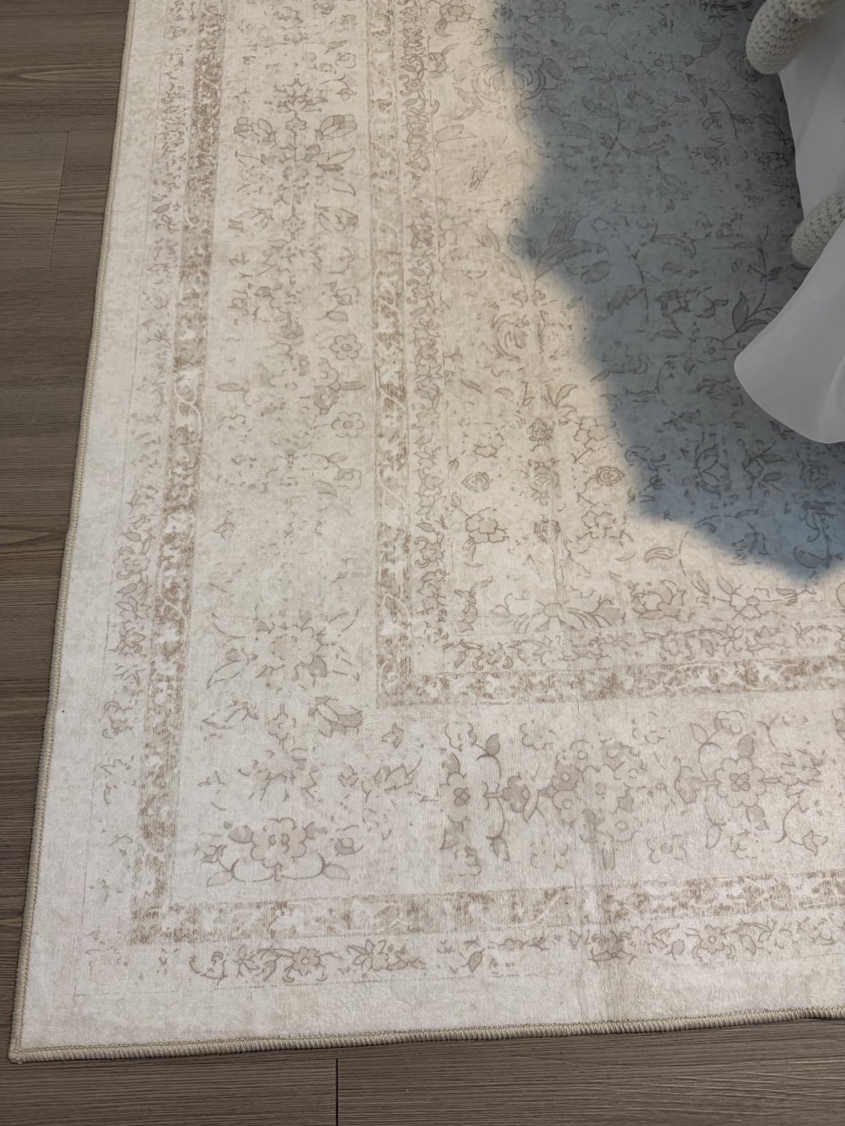 8x10 Area Rugs for Living Room: Washable Large Vintage Floral Rug Low Pile Non-Slip Boho Carpet for Bedroom Dining Home Office (Beige, 8'x10') customer photo 2