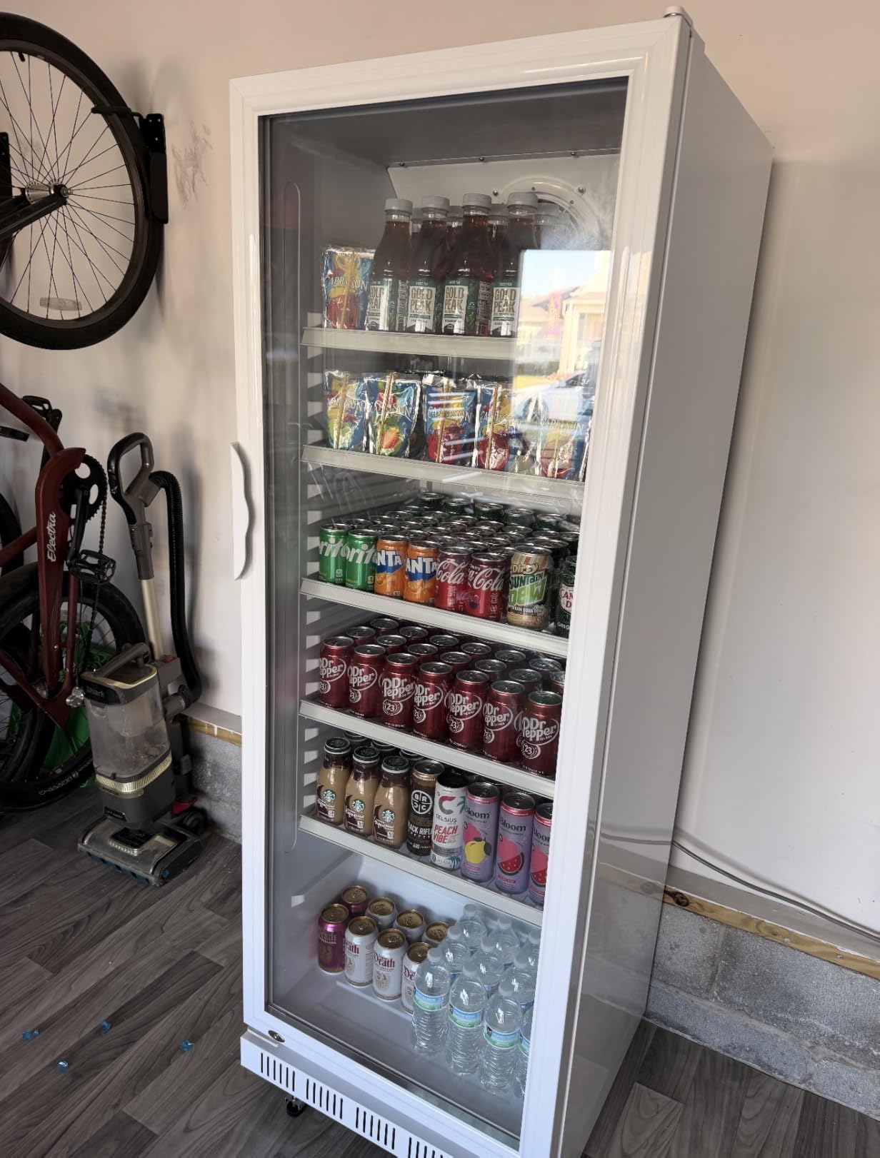 2 Door Back Bar Cooler 200L Low-e Glass Black | 216 can, built-in/free, fast cool, temp memory, 2 locks, LED customer photo 1