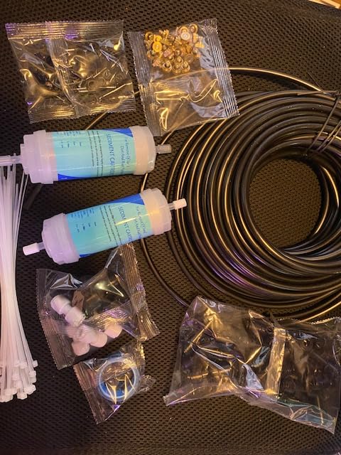 Maotong 100FT Mister for Outside Patio Misting Cooling System, 100FT (30M) Misting Line+32 Brass Mist Nozzles+Water Filter, Outdoor Mister System for Garden Greenhouse Trampoline Waterparke customer photo 2