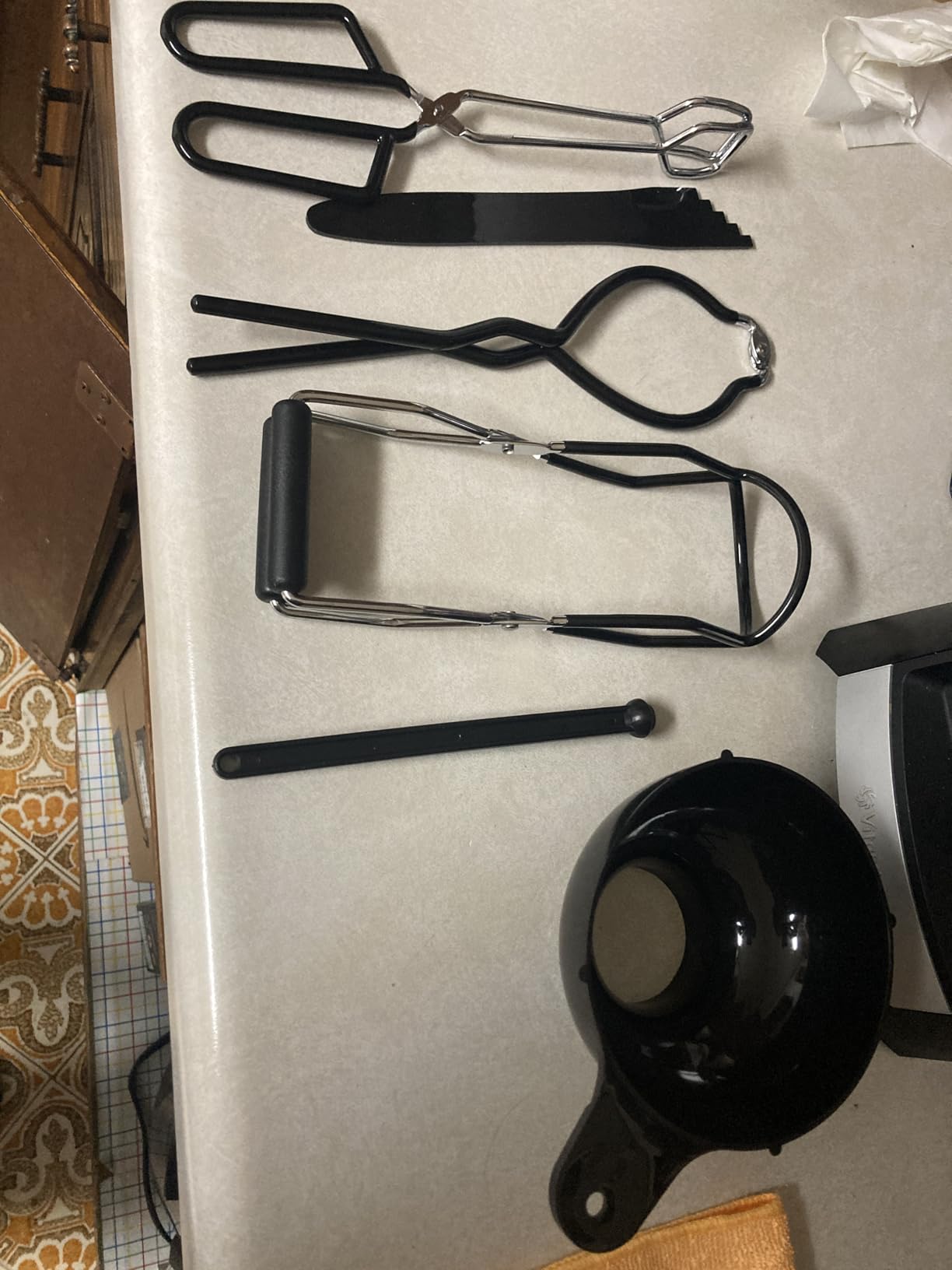 Canning Supplies Starter Kit, Canning Kit for Beginners of 9 with Jar Lifter, Wide Mouth Funnel, Wrench, Tongs, Lid Lifter, Bubble Popper, Canning Labels, ladle, Measuring spoon-Blue customer photo 1