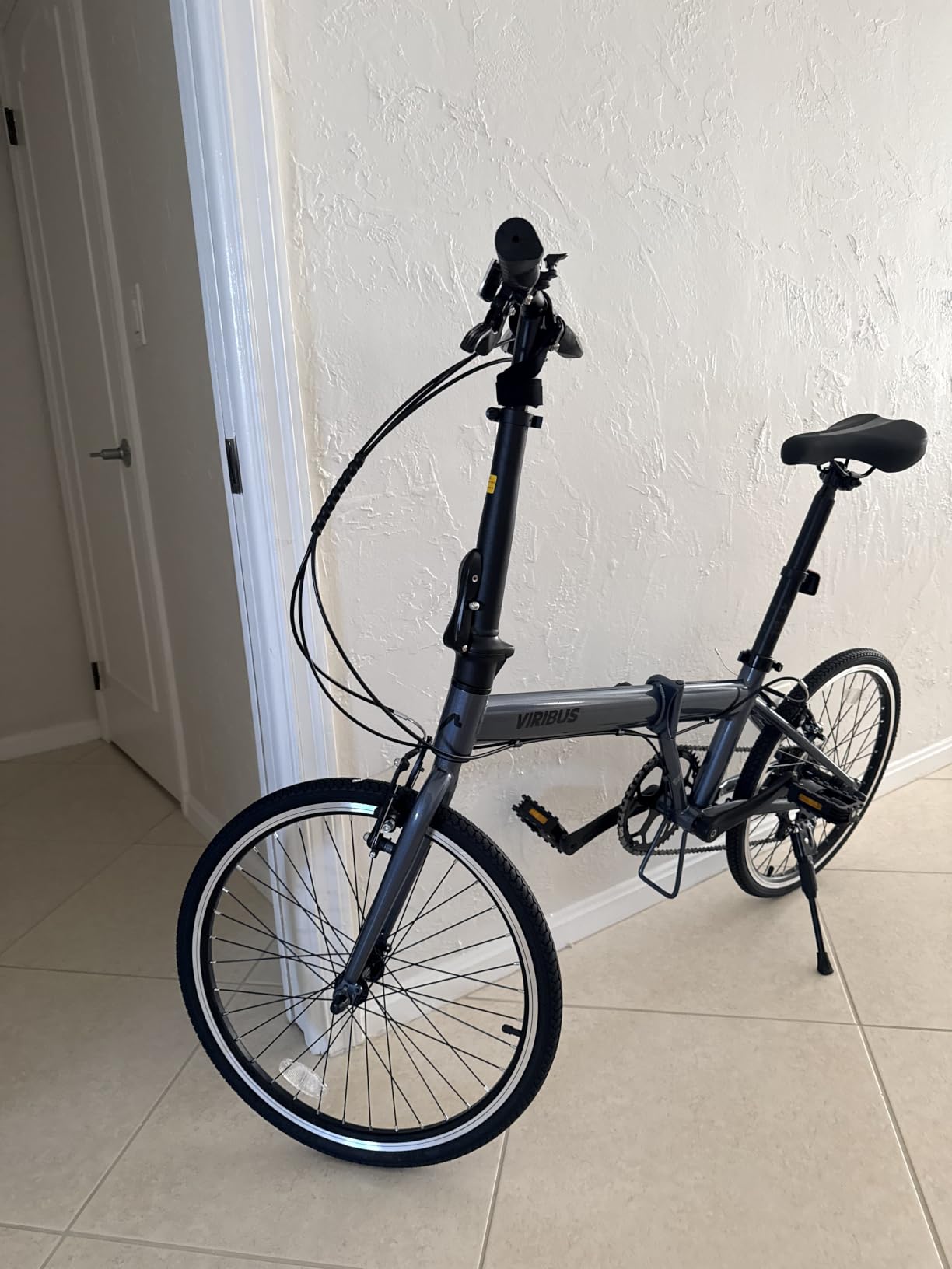 VIRIBUS Folding Bike, Lightweight Foldable Bicycle for Adults 20 inch customer photo 2