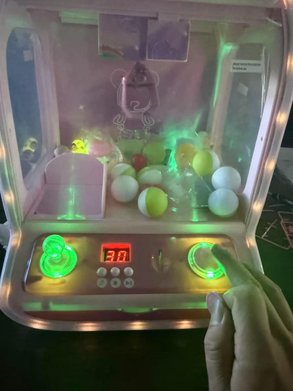 16'' Large Claw Machine for Kids, Home Arcade Grabber Game for Ages 6+ | Includes 58 prizes, Led lights, digital countdown, adjustable volume and dual power for instant family fun. customer photo 1
