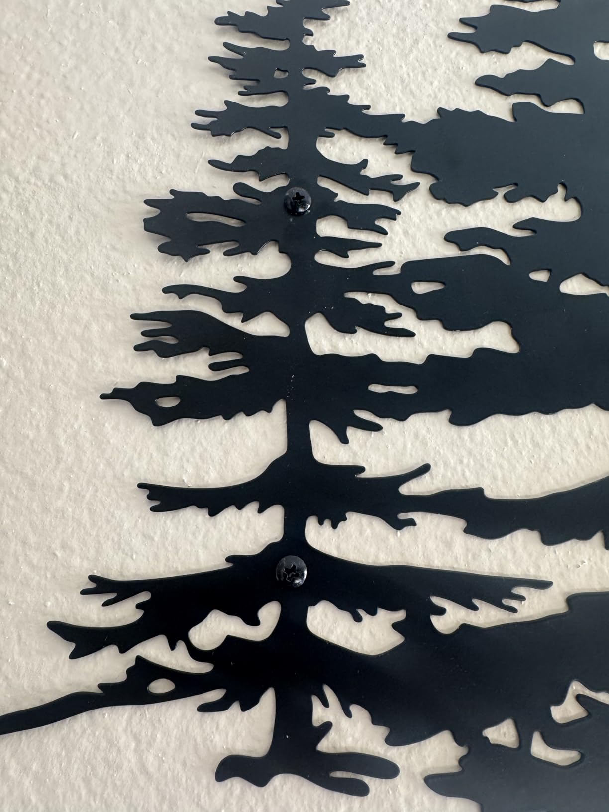 Metal Pine Tree Wall Art Forest Decor | Exquisite forest design tree decor for kitchen, cabin. Durable and rust-proof. Size: 23.3 x 16.1 inches customer photo 2