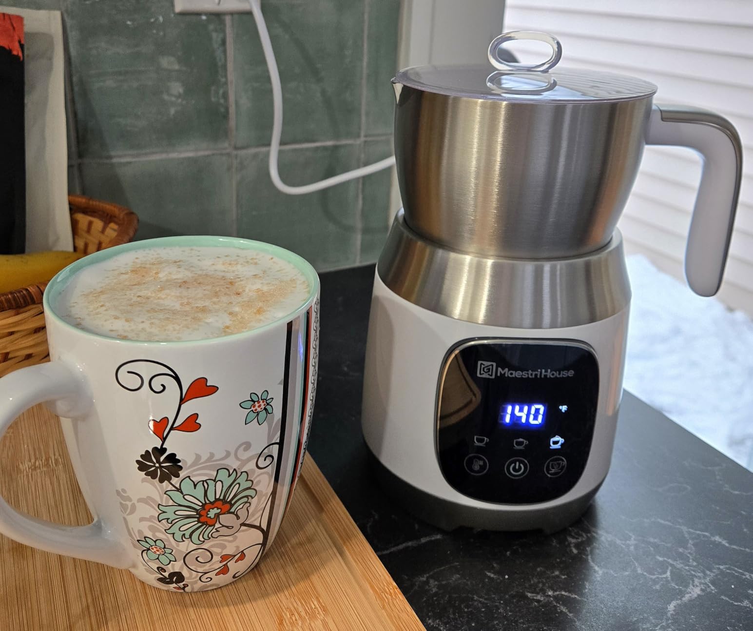 Maestri House DualFro 600 Milk Frother and Steamer 21oz/600mL | Variable Temp 4 Settings & 3 Froth Levels, Memory Function for Latte Cappuccino Hot Chocolate, Dishwasher Safe customer photo 2