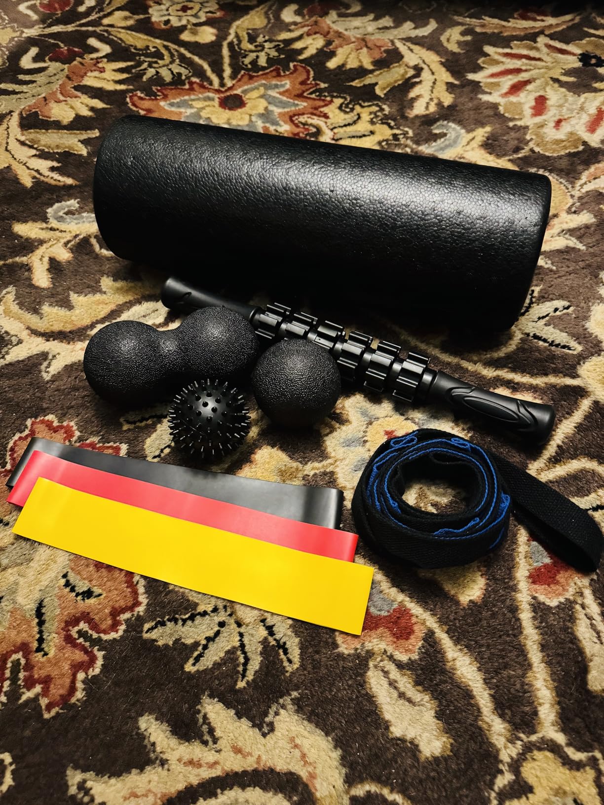 7 in1 Foam Roller Set for Deep Tissue Muscle Massager - High Density Back Roller, Muscle Roller Stick, Resistance Bands, Foot Massage Ball, Stretching Strap for Exercise, Whole Body Physical Therapy customer photo 1