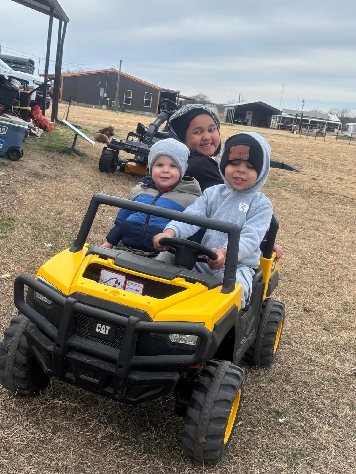 ANPABO Licensed Caterpillar 24V Ride On Toys with Dump Bed and Shovel | 2 seater ride on dump truck, remote control, 4x100w motors, up to 5mph, rear shock absorbers, bluetooth, gift for kids 3-6 customer photo 2