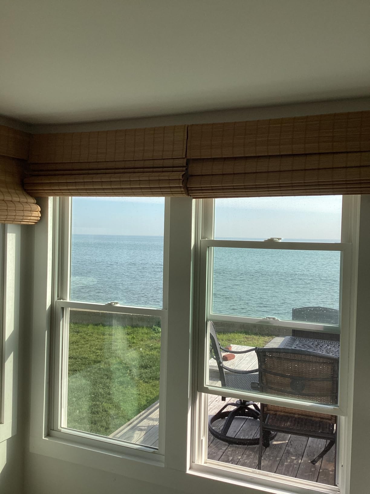 LazBlinds Cordless Blackout Bamboo Roman Shades, 34x64, Penang Teak | Room Darkening Blinds for Interior Windows, Thermal Insulated Roll Up Bamboo Blinds for Home & Patio customer photo 2