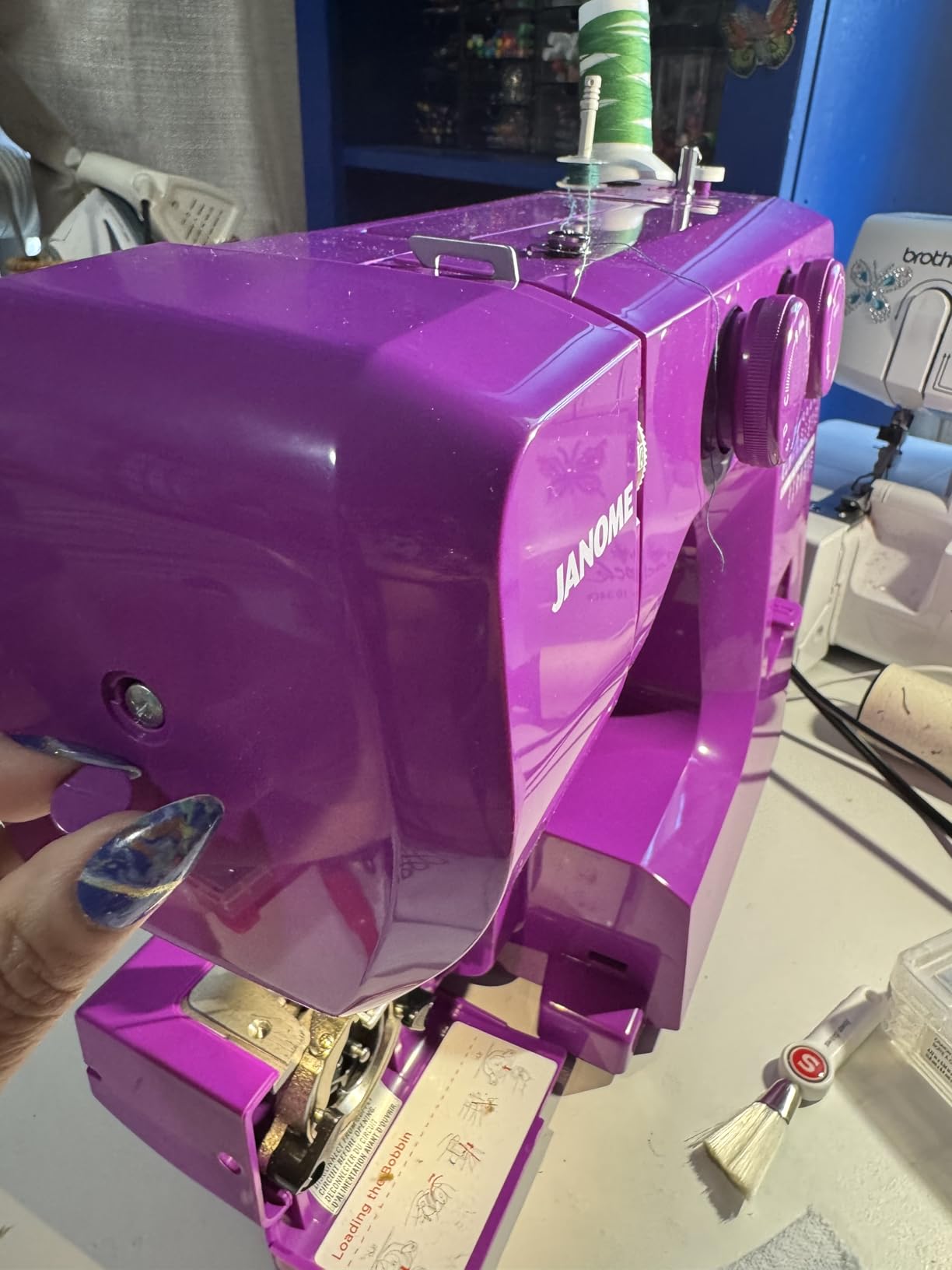 Janome Cat Fancy Easy-to-Use Sewing Machine with Interior Metal Frame, Bobbin Diagram, Tutorial Videos, Made with Beginners in Mind for Garments, Patchwork, Light Quilting customer photo 1