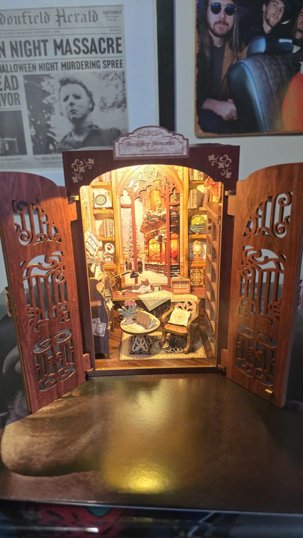 CUTEBEE Book Nook Kit, DIY Miniature House Coffee Shop Dollhouse | Booknook Tiny House Bookshelf Decor, 3D Wooden Puzzle for Adults, DIY Hobby Craft Gift (Corner Coffee Shop) customer photo 1
