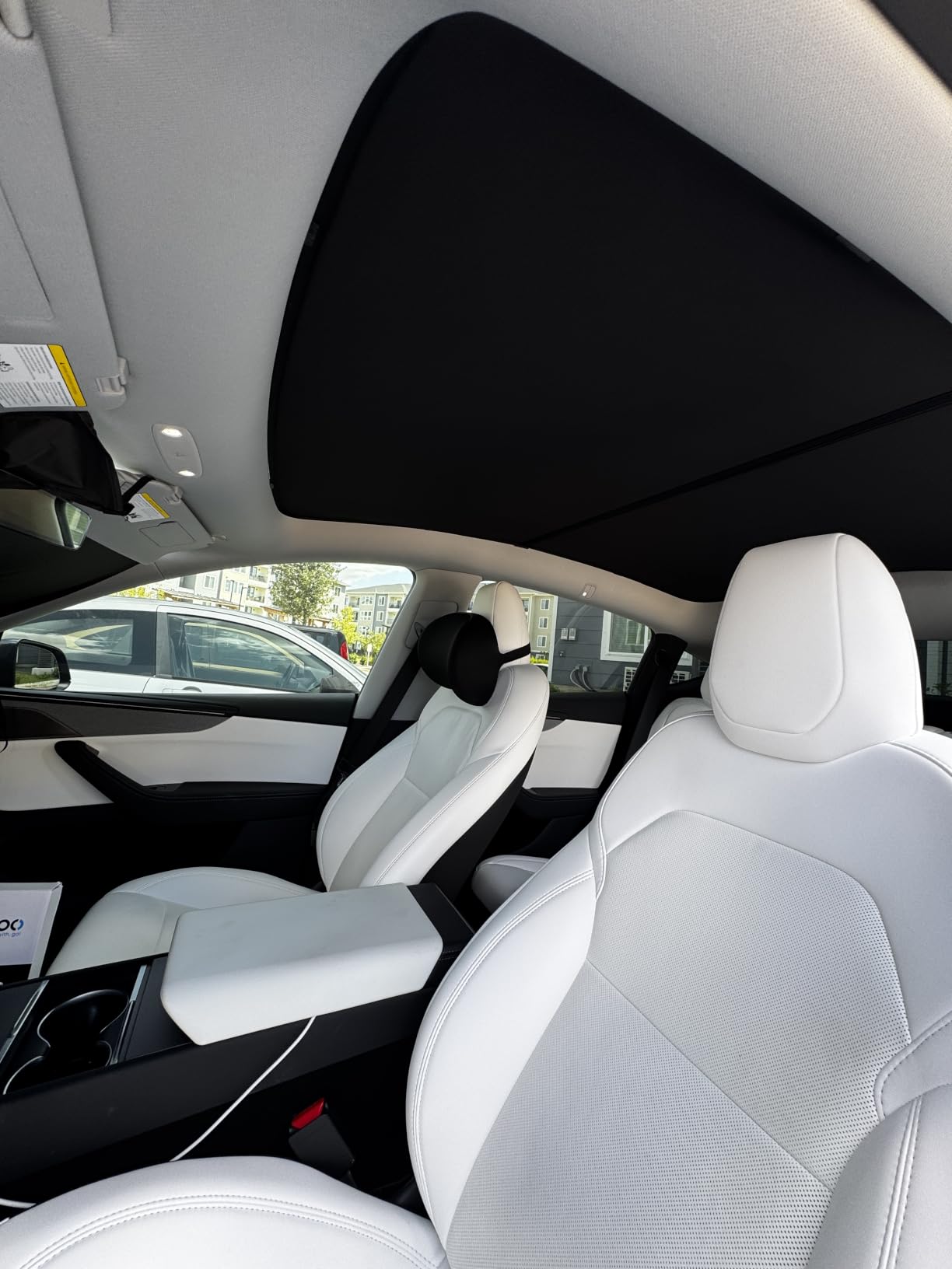 Wigoo Tesla Model 3 Sunshade Roof [Never Sag, Nano Ice-Crystal Coatings] 3-Gen Heat Insulation Glass Roof Sun Shade, Accessories for Tesla Model 3 2020~2026 Highland, Interior Gray customer photo 1
