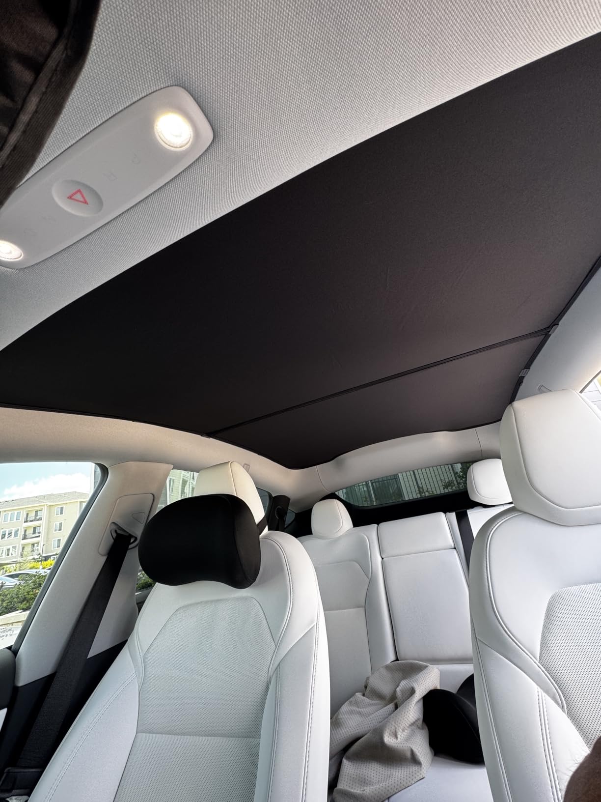 Wigoo Tesla Model 3 Sunshade Roof [Never Sag, Nano Ice-Crystal Coatings] 3-Gen Heat Insulation Glass Roof Sun Shade, Accessories for Tesla Model 3 2020~2026 Highland, Interior Gray customer photo 2