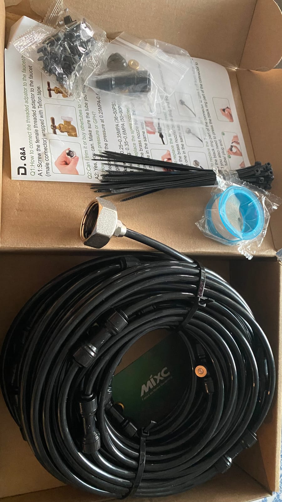 MIXC Misters for Outside Patio, 75FT (23M) Misting Line+23 Mist Nozzles+3/4