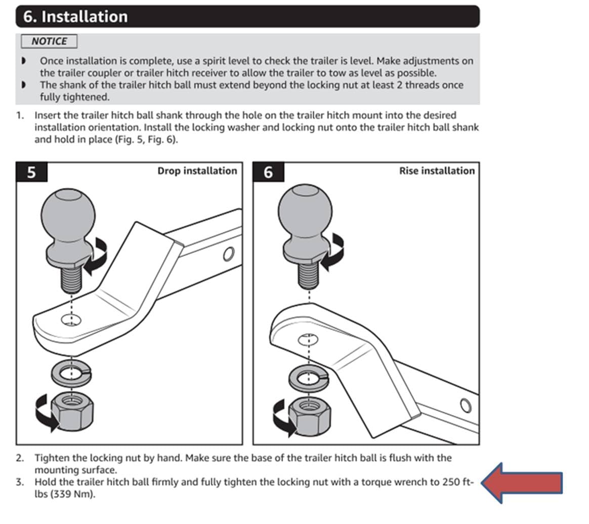 Amazon Basics Trailer Hitch Ball Mount with 2