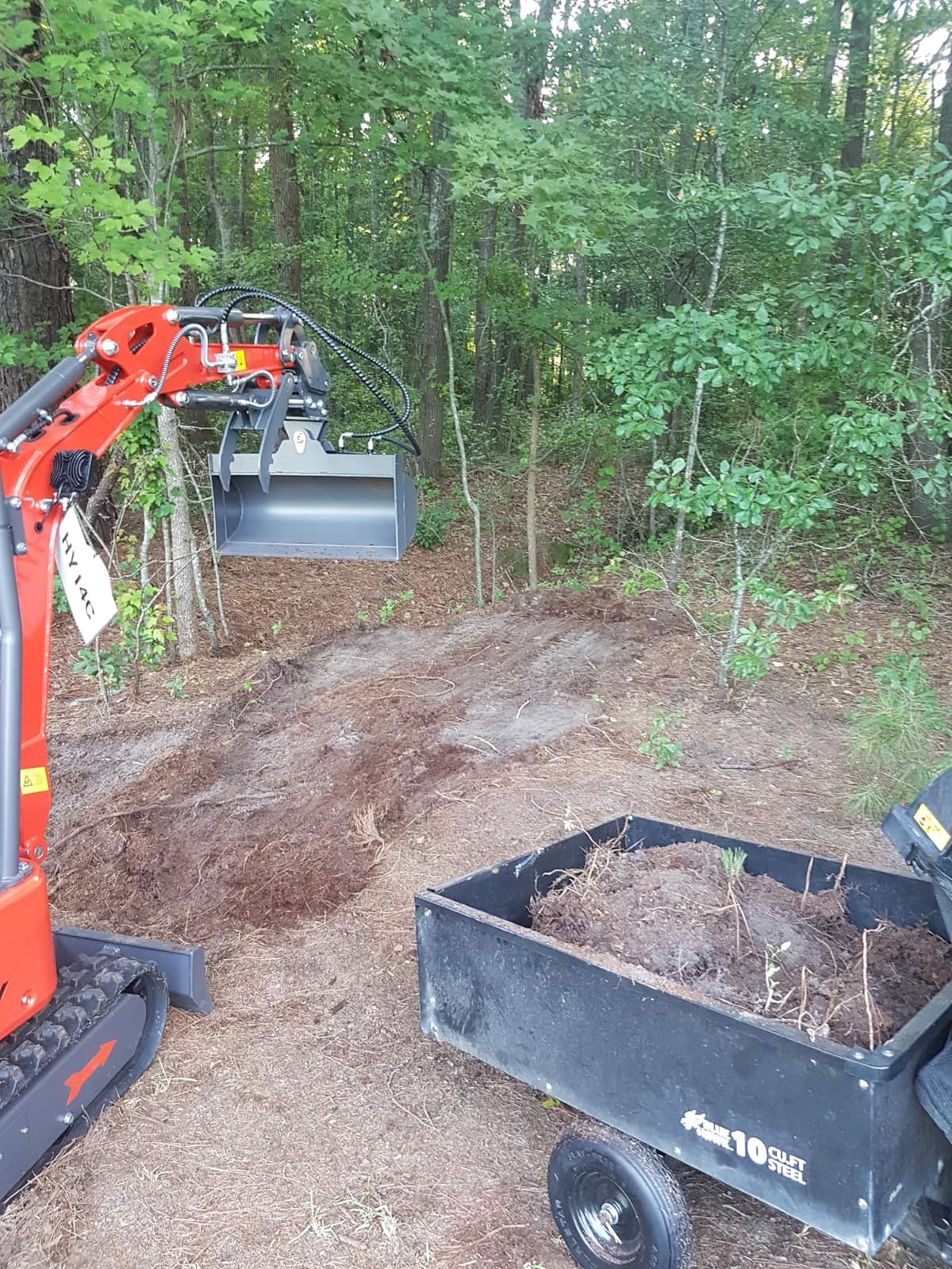 1.4 Ton Mini Excavator 13.5HP Gas Digger with Canopy & Swing Boom | 1.4 Ton mini excavator with 13.5HP gas engine, swing boom, protective canopy, hydraulic oil cooler & quick hitch. customer photo 1