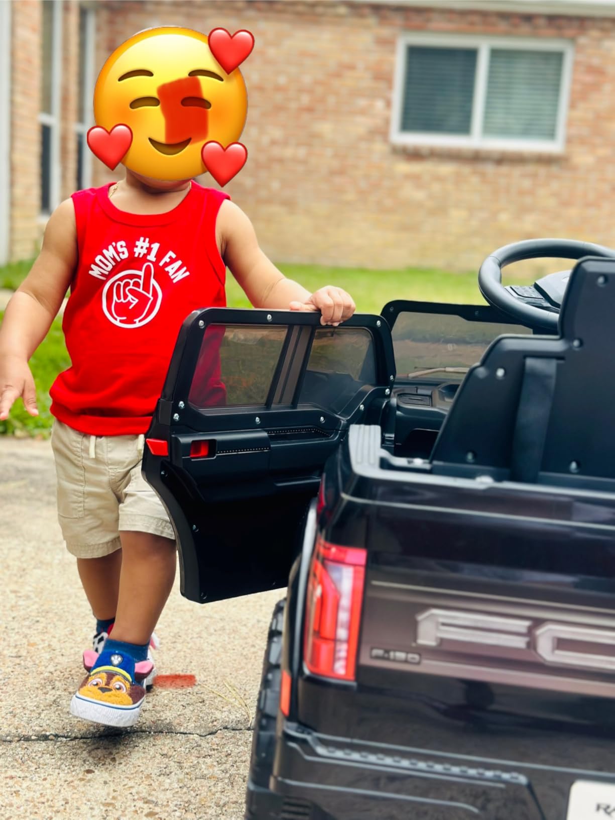 First Ride On Licensed Ford F-150 Raptor 12V Kids Ride on Truck, Ride on Toys for Toddlers with Remote Control, Electric Car for Kids with Truck Bed Storage, Smooth Start, Music, Bluetooth (White) customer photo 1