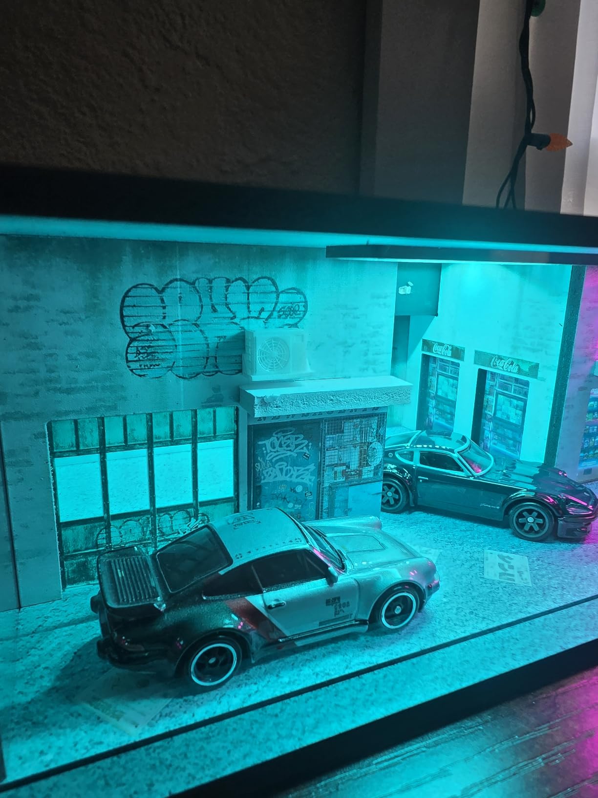 1/64 Neon Style LED Diorama Display Case for Model Car & Figures | Compatible with Hot Wheels Matchbox Mini GT Diecast Cars, for Model Car & Figures Display and Storage (Vehicles Not Included) customer photo 2