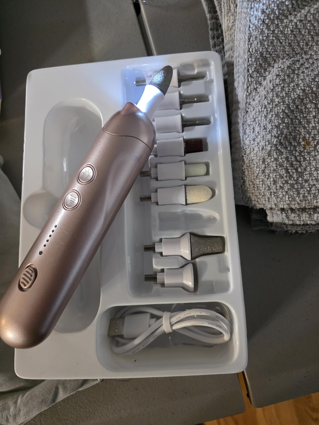 Hoxida Nail Drill Grinder for Senior Thick Toenail Manicure Pedicure Kit | Cordless Electric Nail File, 5 Speeds Pedicure Tools for feet Callus Remover, Nail Drill for Women Hand Feet Care customer photo 2