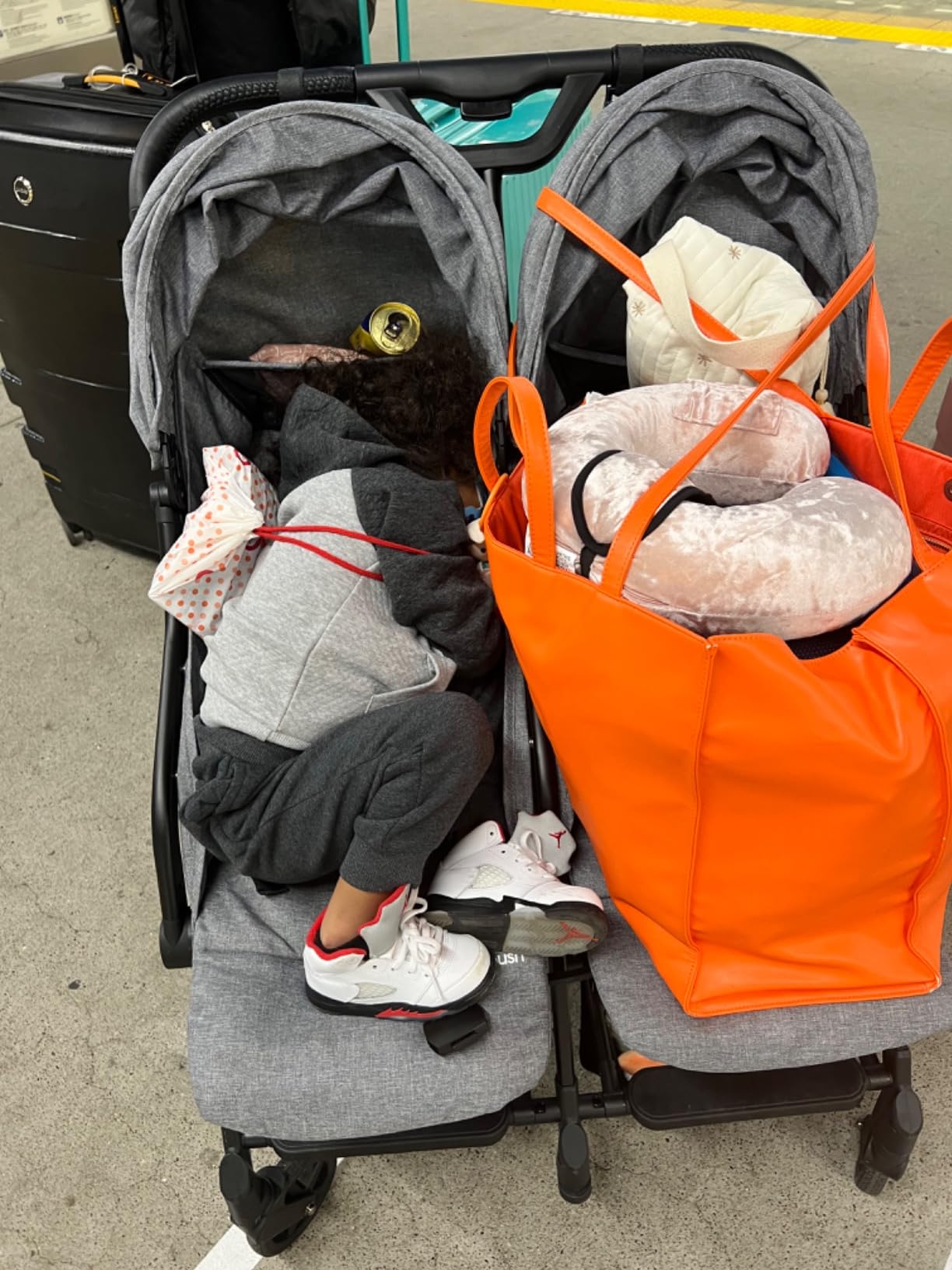 Mompush Lithe Double Stroller, Lightweight Side by Side, Infant & Toddler | 25 lbs design, 31.1-inch width fits doorways, one-step fold, independent recline, UPF50+ canopy, all-wheel suspension customer photo 1