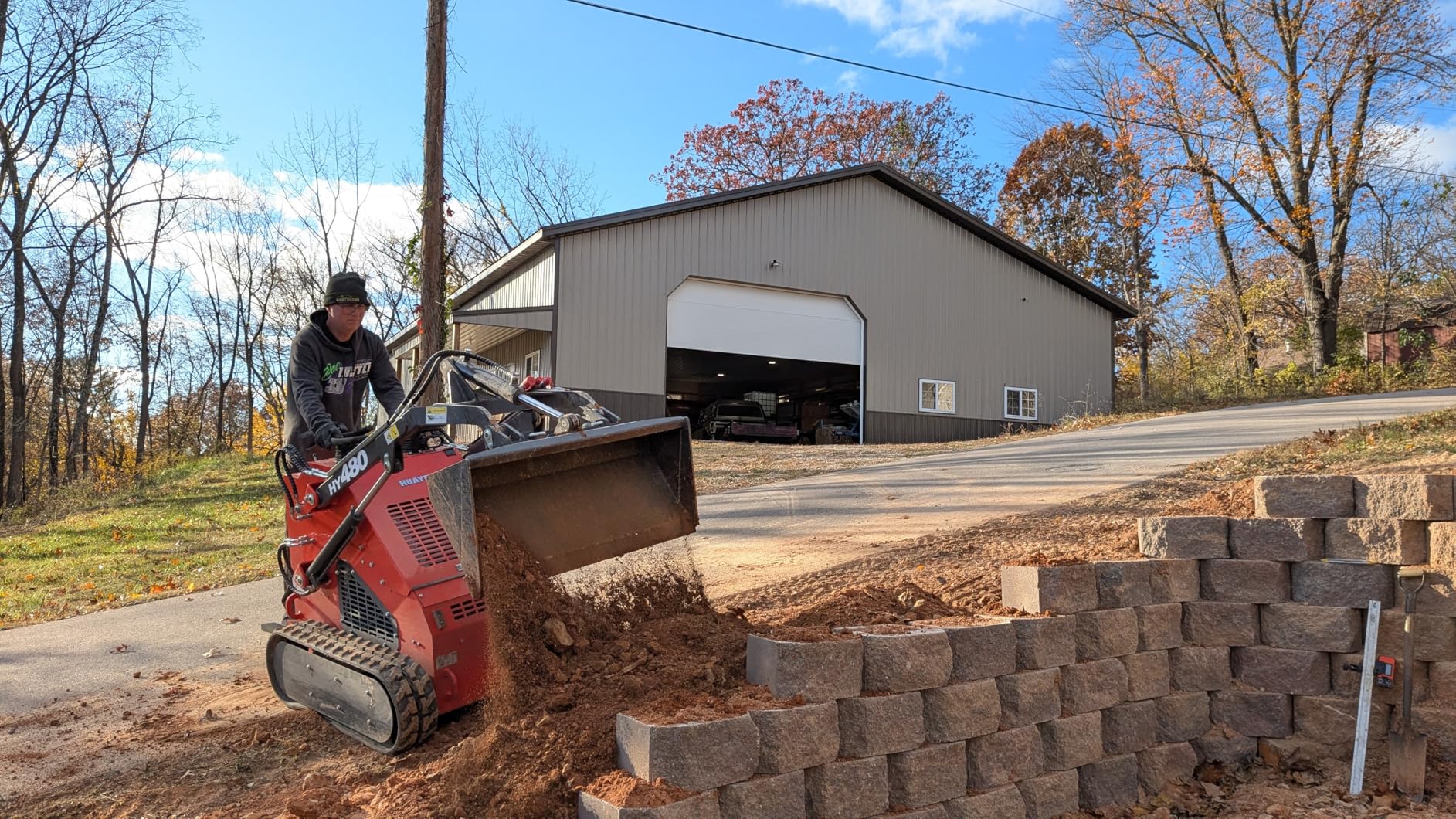 HY480C Mini Skid Steer Loader Stand-On Tracked 1234 lbs with Bucket | 23HP V-Twin Gas Engine, 3-Pump 3-Valve Hydraulic System, 1765 lbs Max Lift Capacity, Tracked Compact Utility Loader customer photo 1