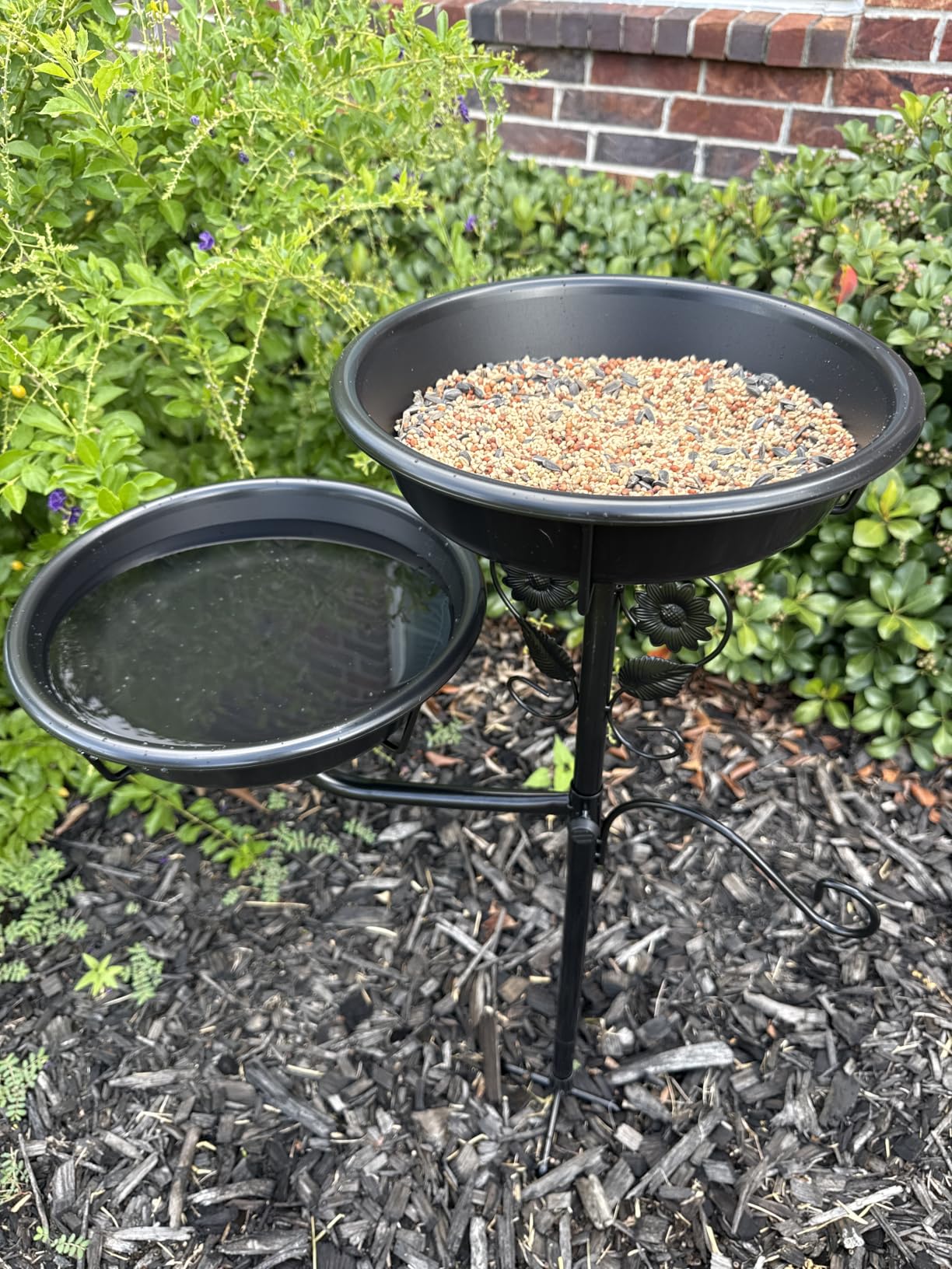 32.7 Inch Metal Bird Bath for Outside, Bird Baths for Outdoors, Bird Feeder | Double Bowls Bird Baths for Outdoors, Freestanding Birdbaths for Outdoors Garden Decor, Large Bird Feeders Stand Outdoors customer photo 2