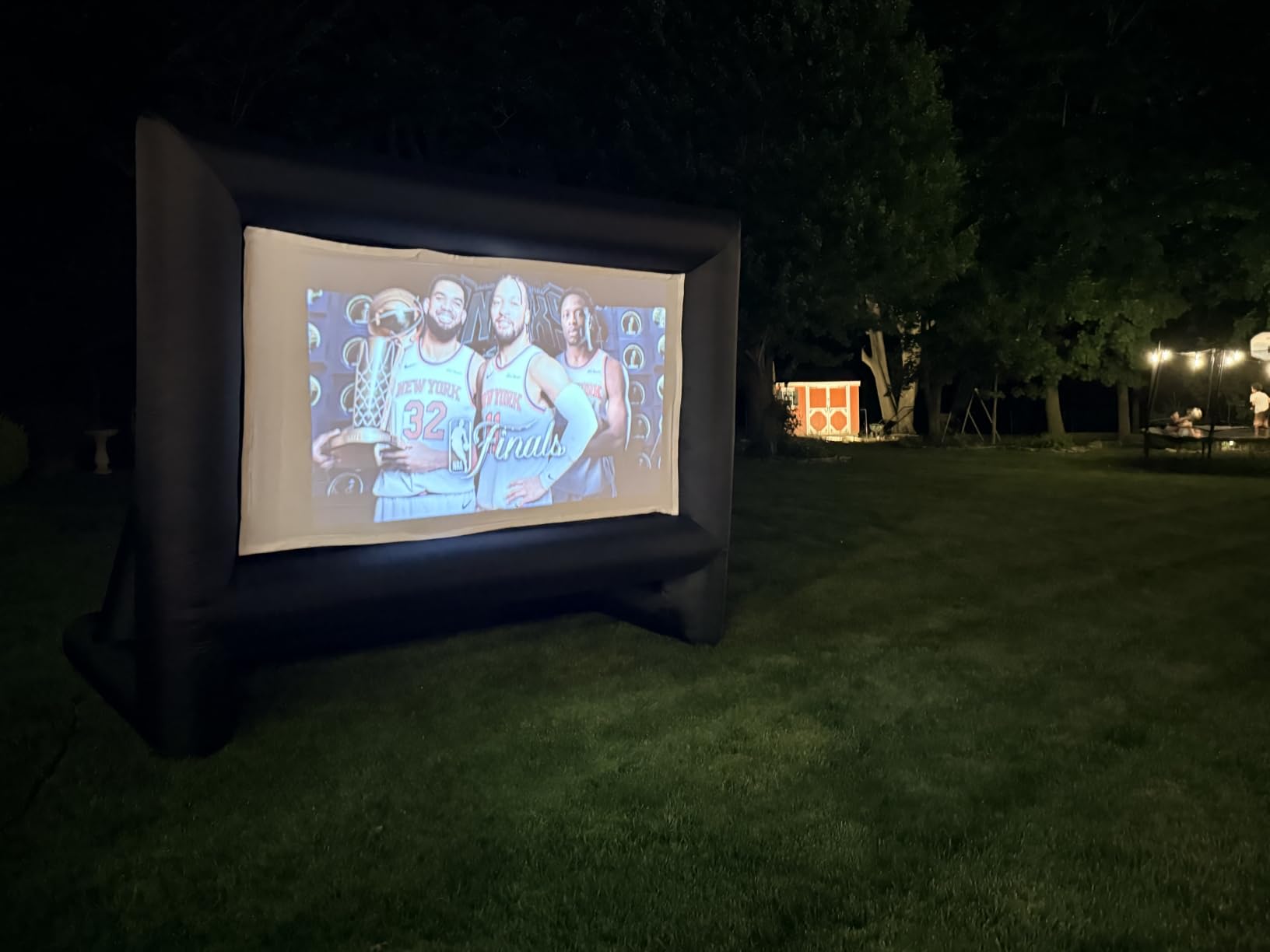 XHYCPY 20ft Inflatable Projector Screen for Outside Inflatable Movie Screen Outdoor with Air Blower Storage Bag, Easy Set Up Blow Up Screen for Backyard Movie Night, Theme Parties, Celebrations customer photo 1