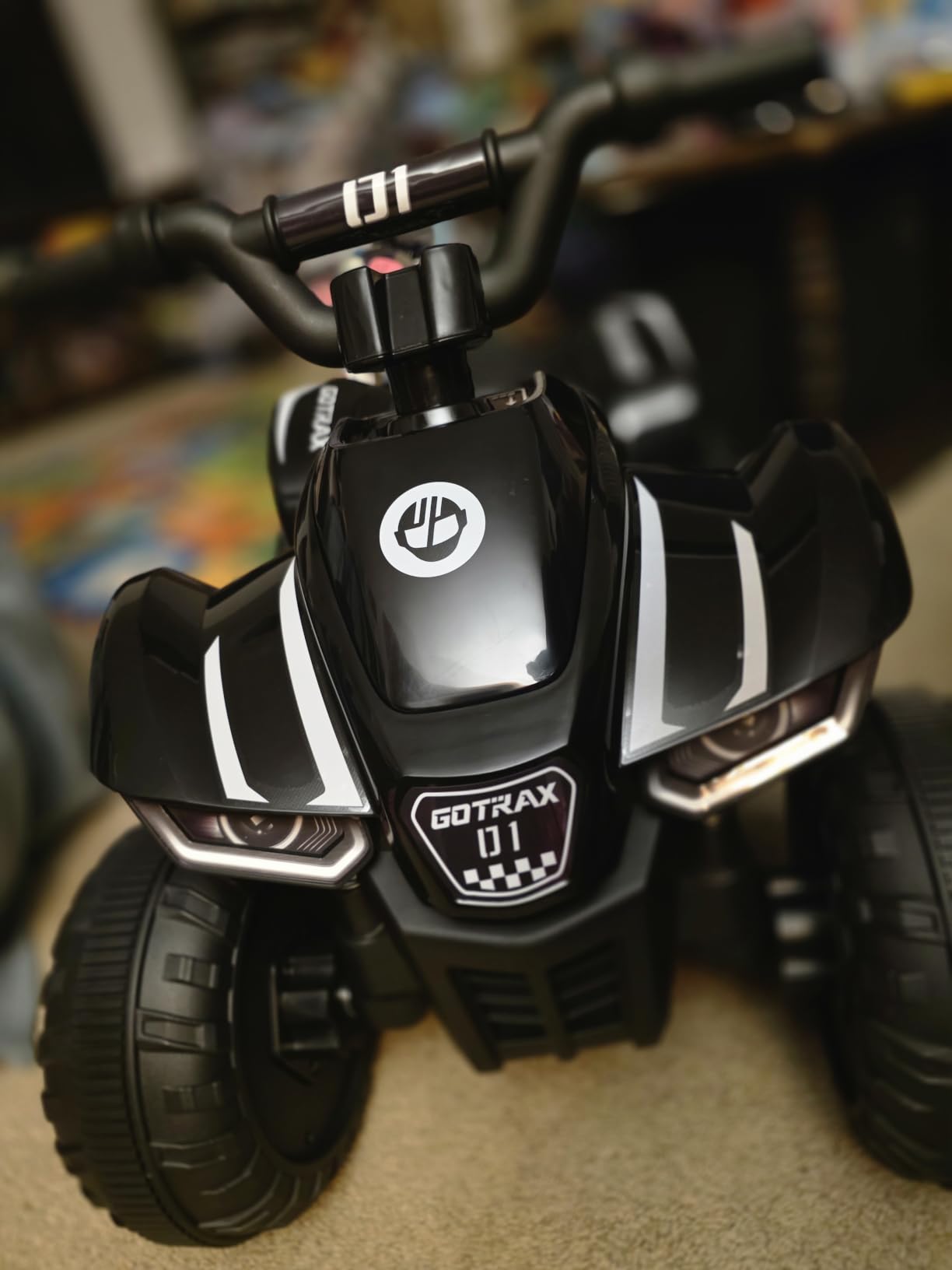 Gotrax Ride on Toy for Toddlers 1.5-4, 12V Battery for 80Mins, Max 1.5MPH | Safe Replaceable Lead-acid Battery, Forward/Reverse 2 Gears, Max 66lbs Load, Electric Vehicle ATV Car Best Gift for Boys, Black customer photo 1