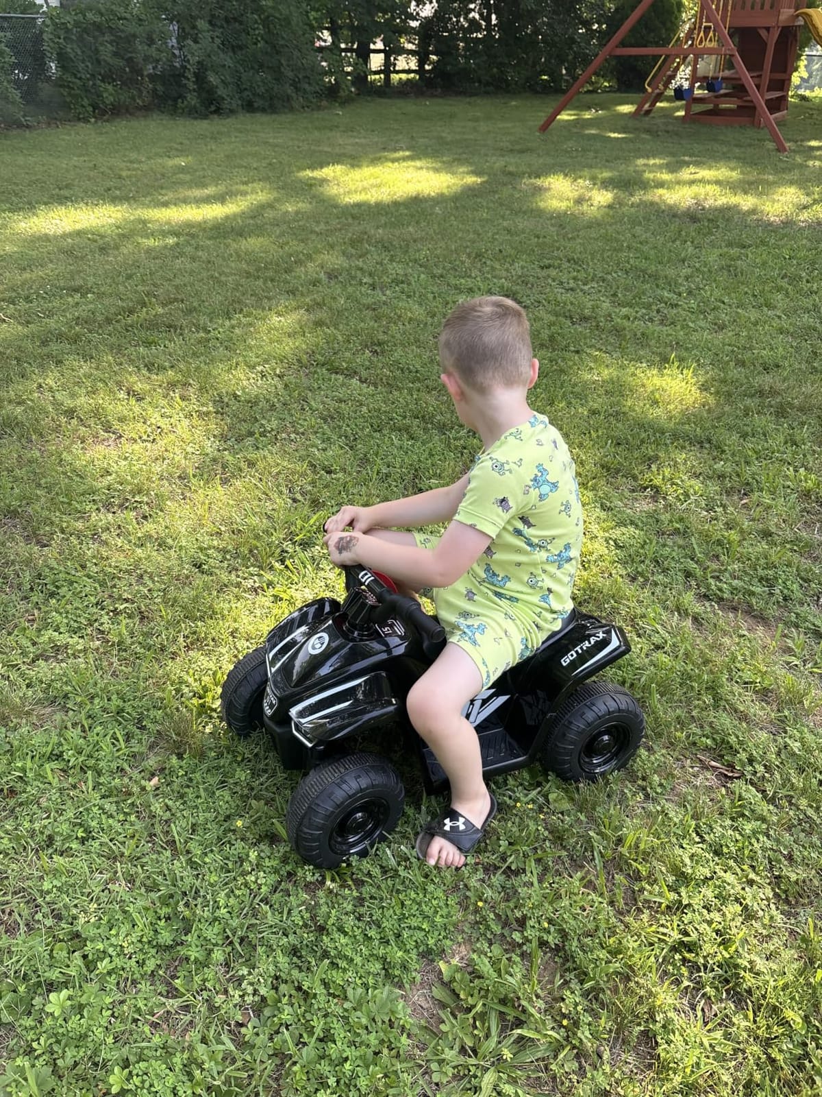 Gotrax Ride on Toy for Toddlers 1.5-4, 12V Battery for 80Mins, Max 1.5MPH | Safe Replaceable Lead-acid Battery, Forward/Reverse 2 Gears, Max 66lbs Load, Electric Vehicle ATV Car Best Gift for Boys, Black customer photo 2