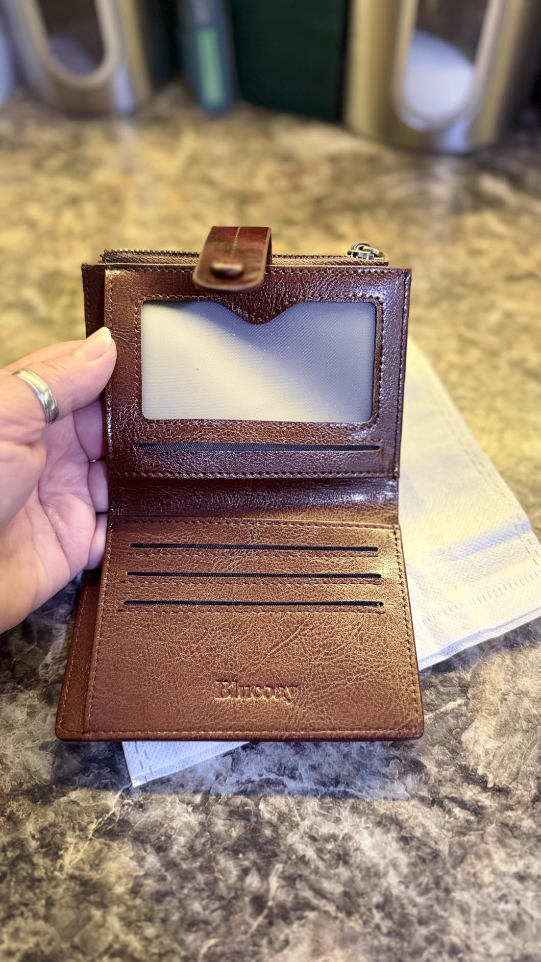 Leather Wallet Women, RFID Blocking Small Wallets for Women Compact Bifold Slim Wallet Card Holder With Zipper Coin Pocket customer photo 1