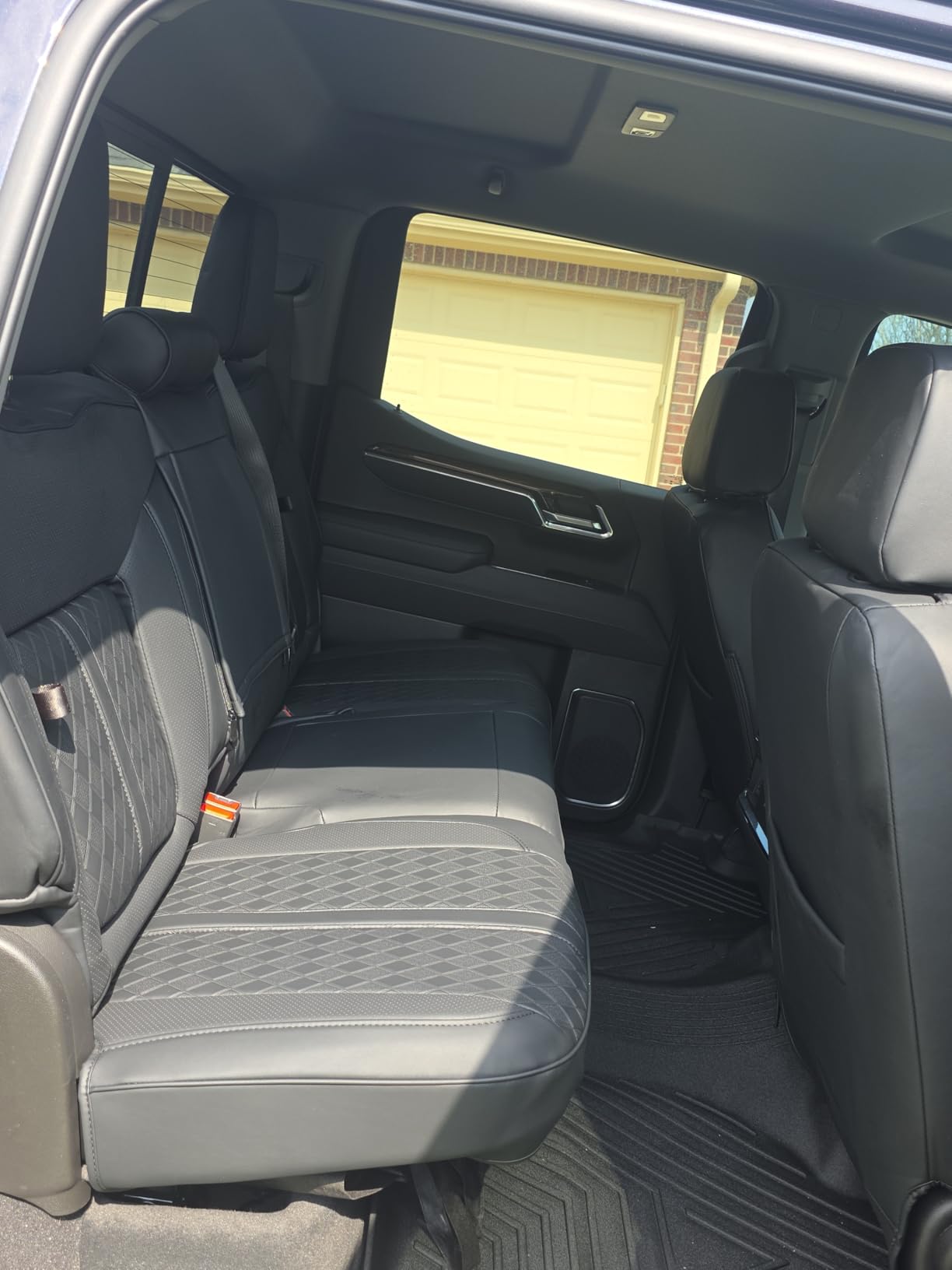 RIDEPOSH Custom Fit Seat Covers for Silverado/Sierra 1500 2019-2026 CrewCab | Fits 2500/3500HD 2020-2026, with Rear Armrest/Seatback Storage, Faux leather, Protective, Scratch-resistant, Easy-clean customer photo 1