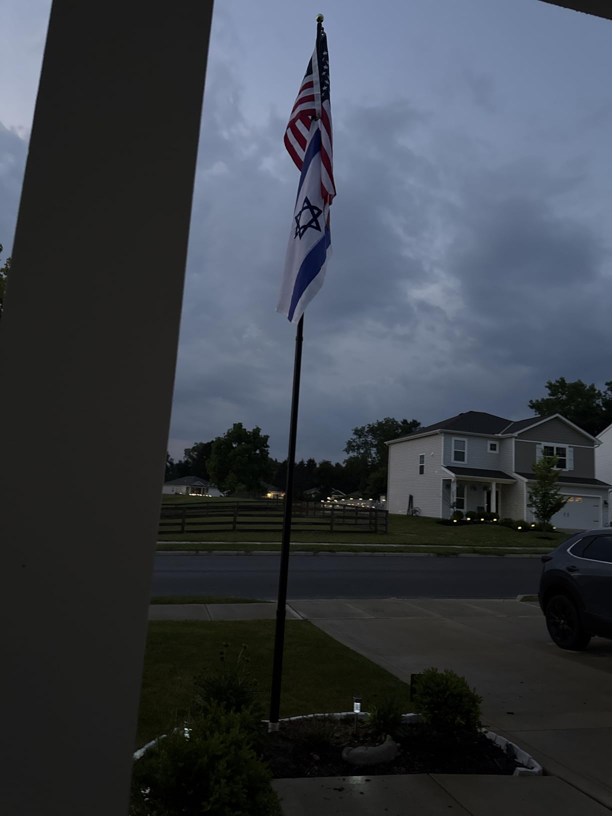 20FT Telescoping Flag Pole for Outside House, Extra Thick with US Flag | Smooth Telescopic, Tangle-Free Dual Flag Design, In Ground Outdoor, Residential & Commercial, Complete Hardware, Easy Install customer photo 1