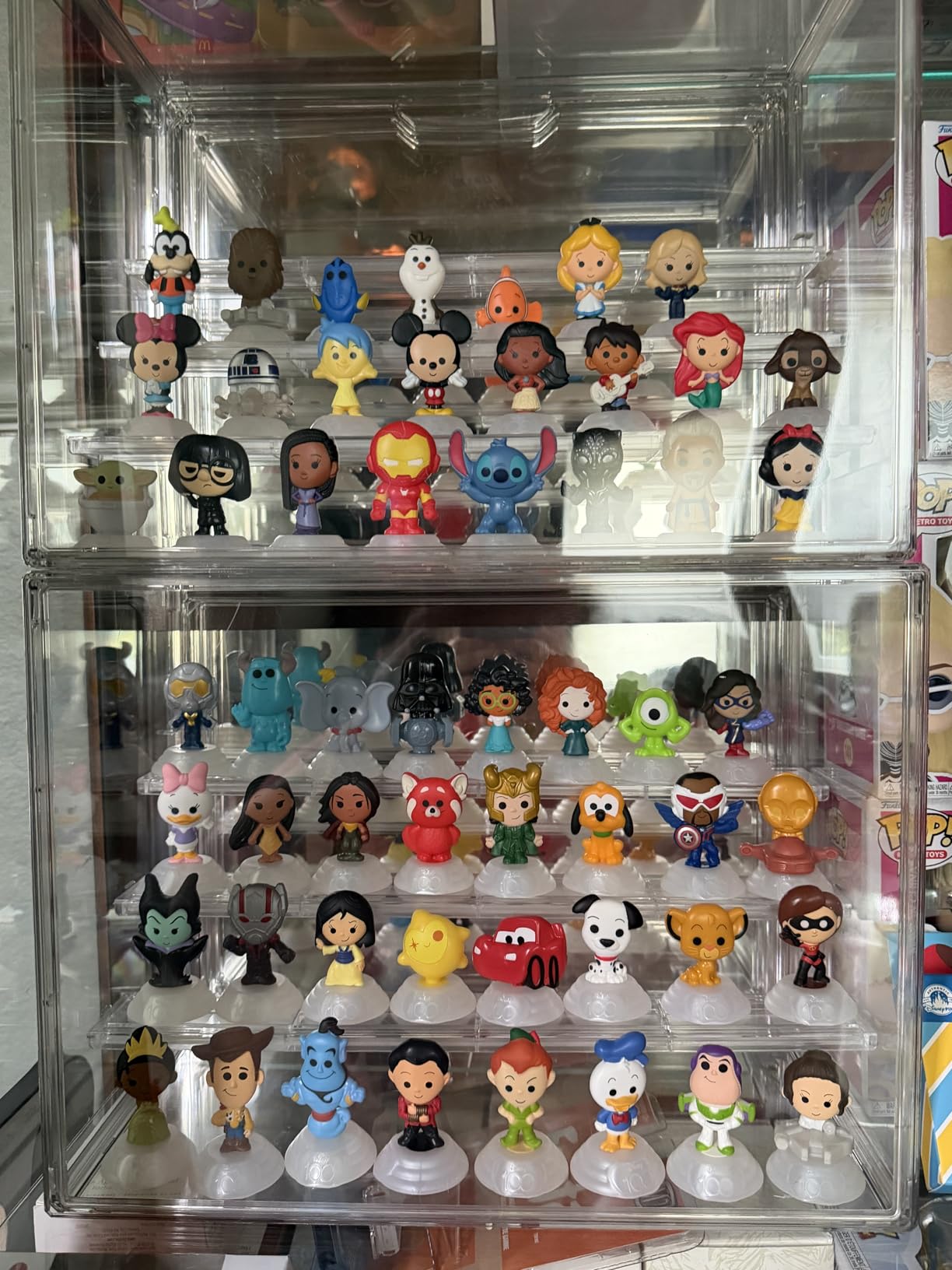 Clear Acrylic Display Case for Collectibles 4 Layer Hobby Figure Display Case Box with Shelves Stackable Figurine Display Boxes for Funko Pop Mart Labubu Model, 2 Pack customer photo 1