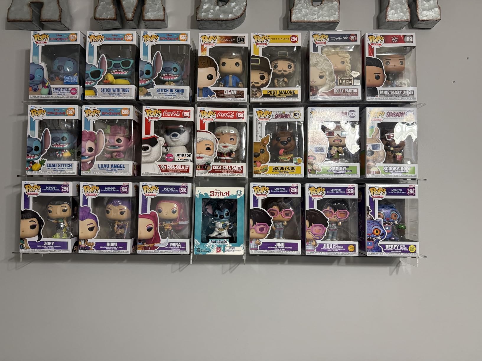 WINKINE Wall Display Shelves Compatible with 21 Funko Pop in Box, Easy Install - Only 2 Screws per Shelf, Acrylic Floating Shelves Stackable, Action Figure Stand, Collectibles Display Case, 2 Pack customer photo 2
