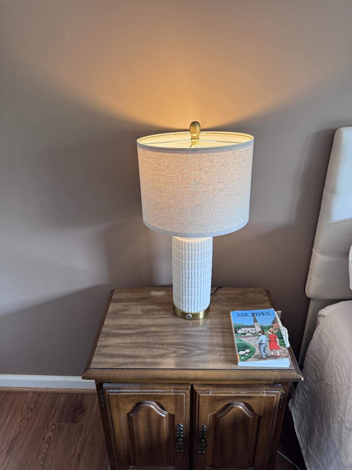 PoKat Touch Bedside Table Lamps with 2 USB for Bedroom Living Room, 25'' customer photo 2